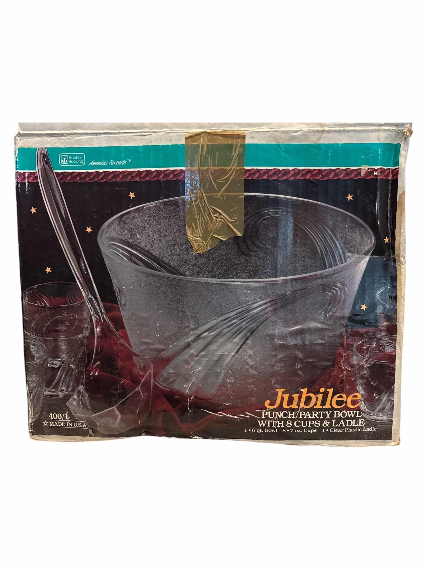 Photo 1 of JUBILEE PARTY PUNCHBOWL WITH 8 CUPS AND LADLE 11.5”