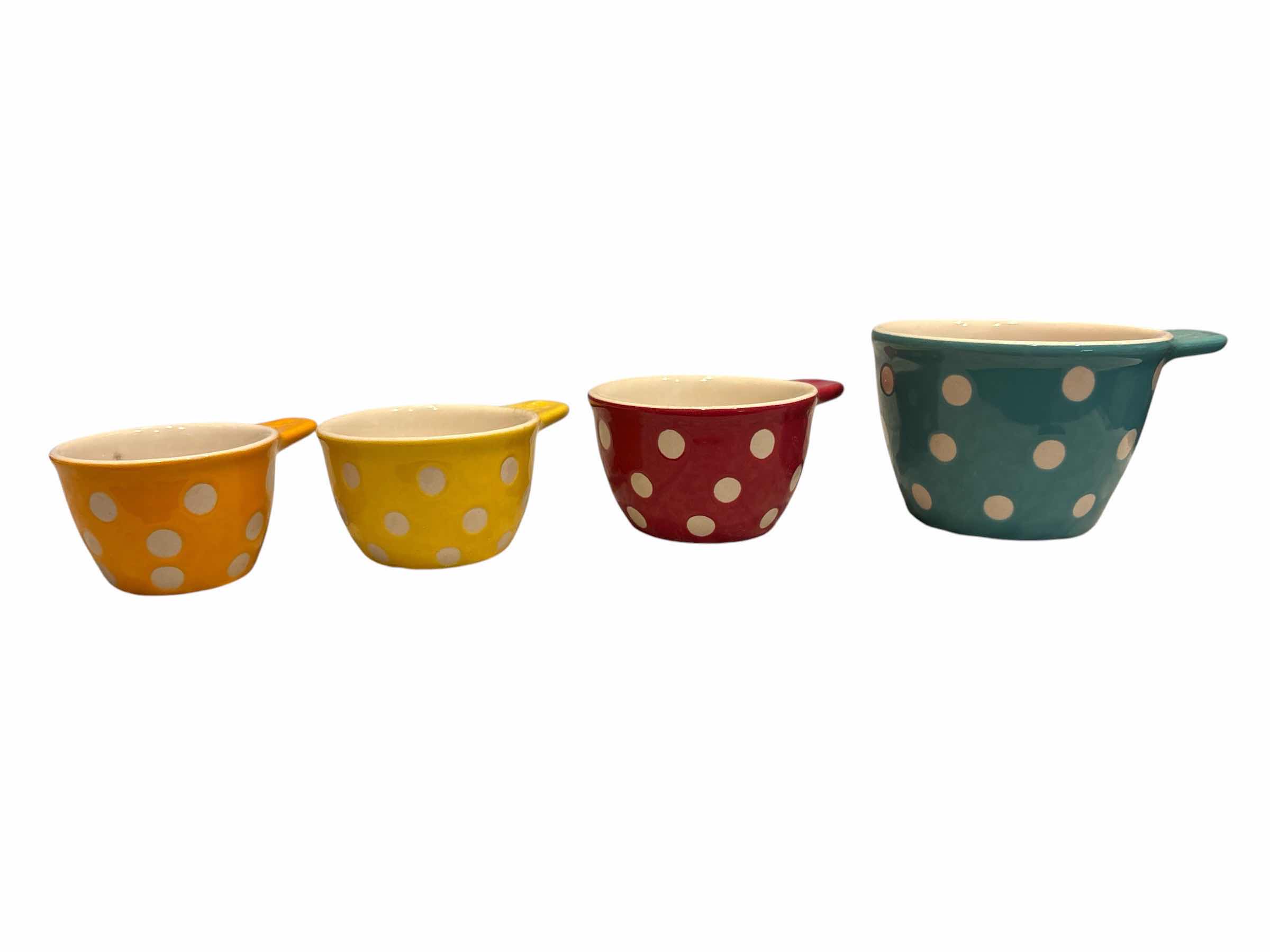 Photo 1 of CERAMIC MEASURING CUPS AND UTENSIL HOLDER (5)PCS