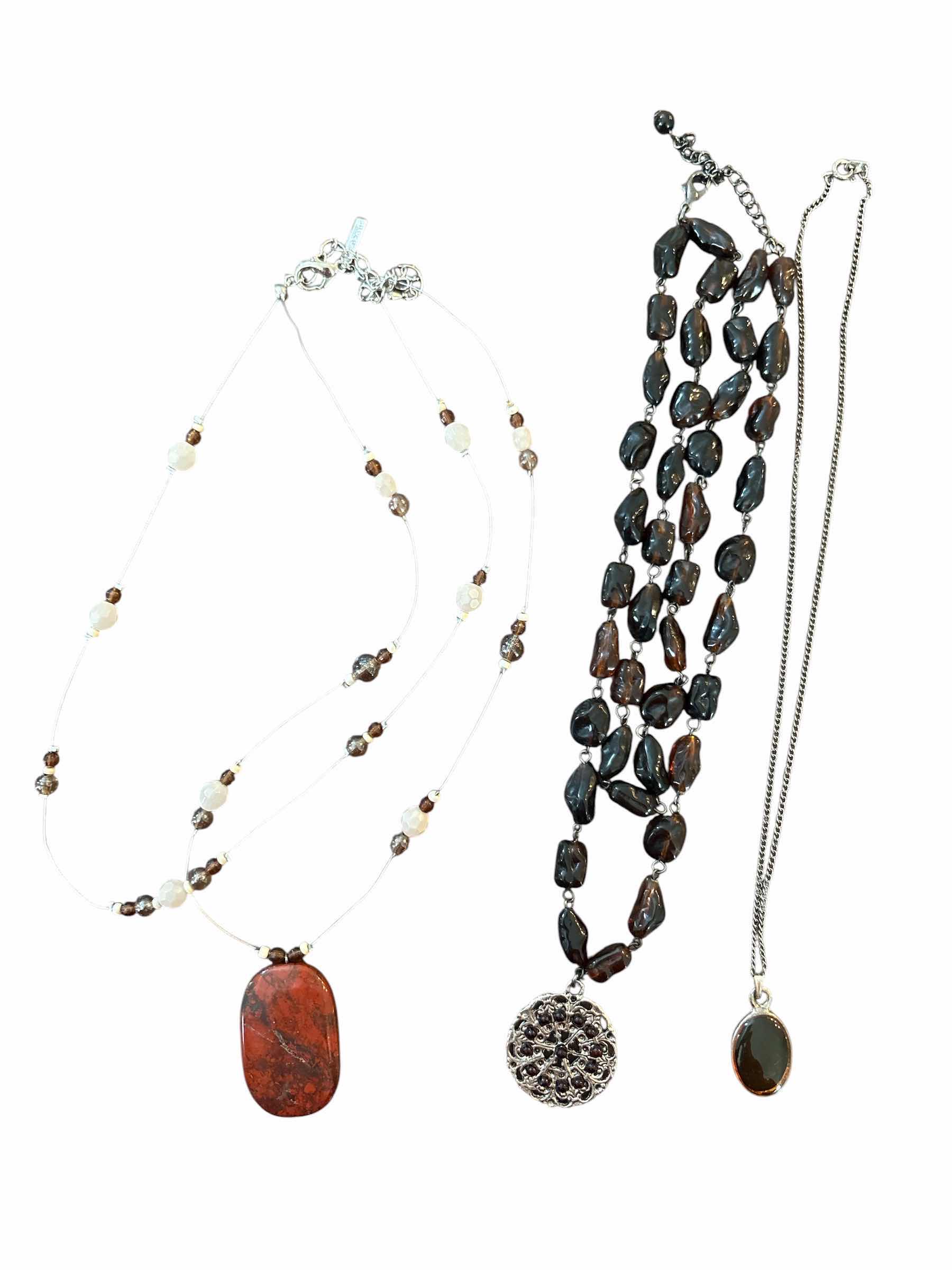 Photo 1 of BEADED & PENDANT STYLE BROWN TONE FASHION JEWELRY (3)PCS