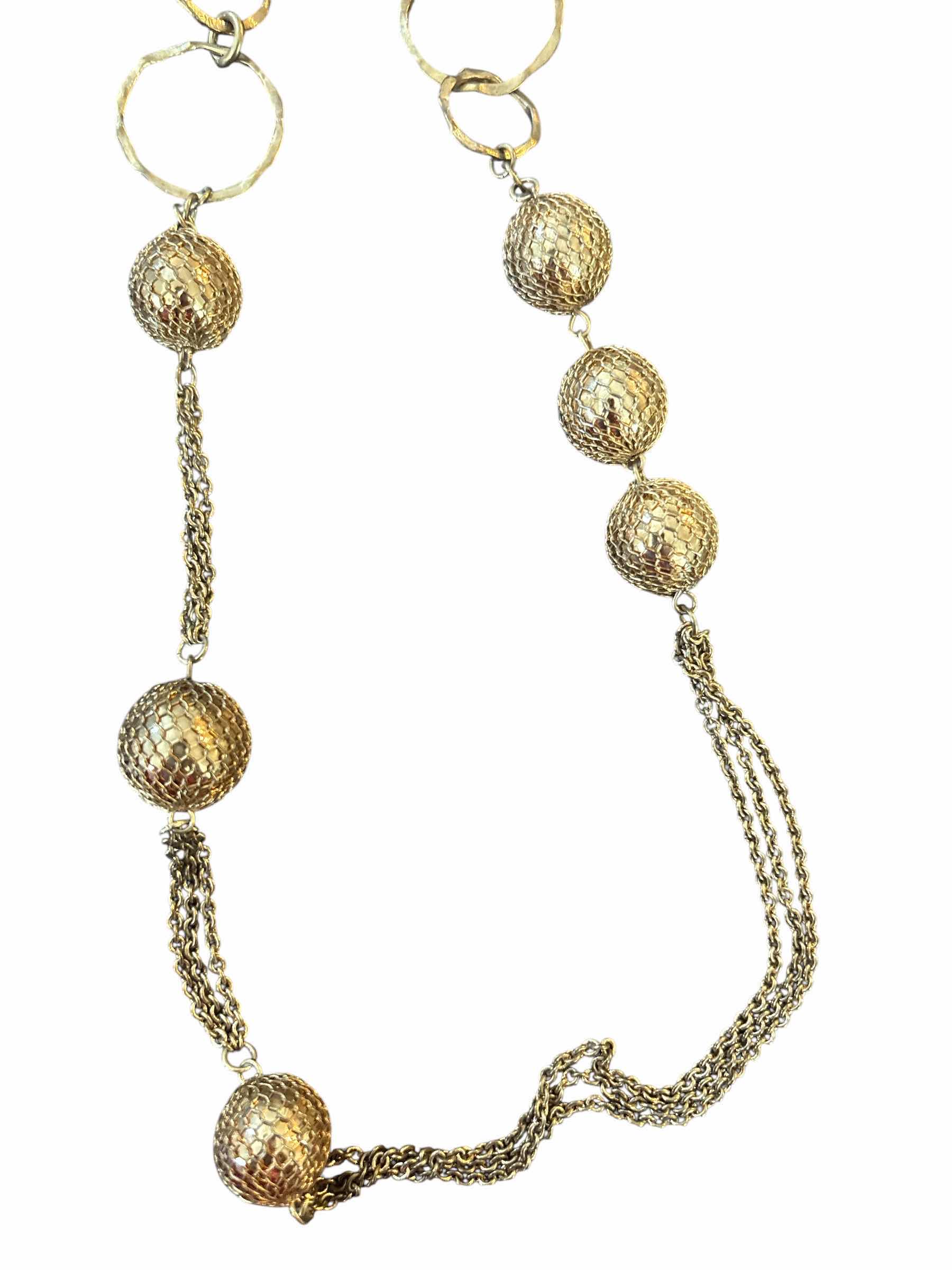 Photo 1 of GOLD TONE & ANTIQUE STYLE NECKLACE FASHION JEWELRY (2)PCS