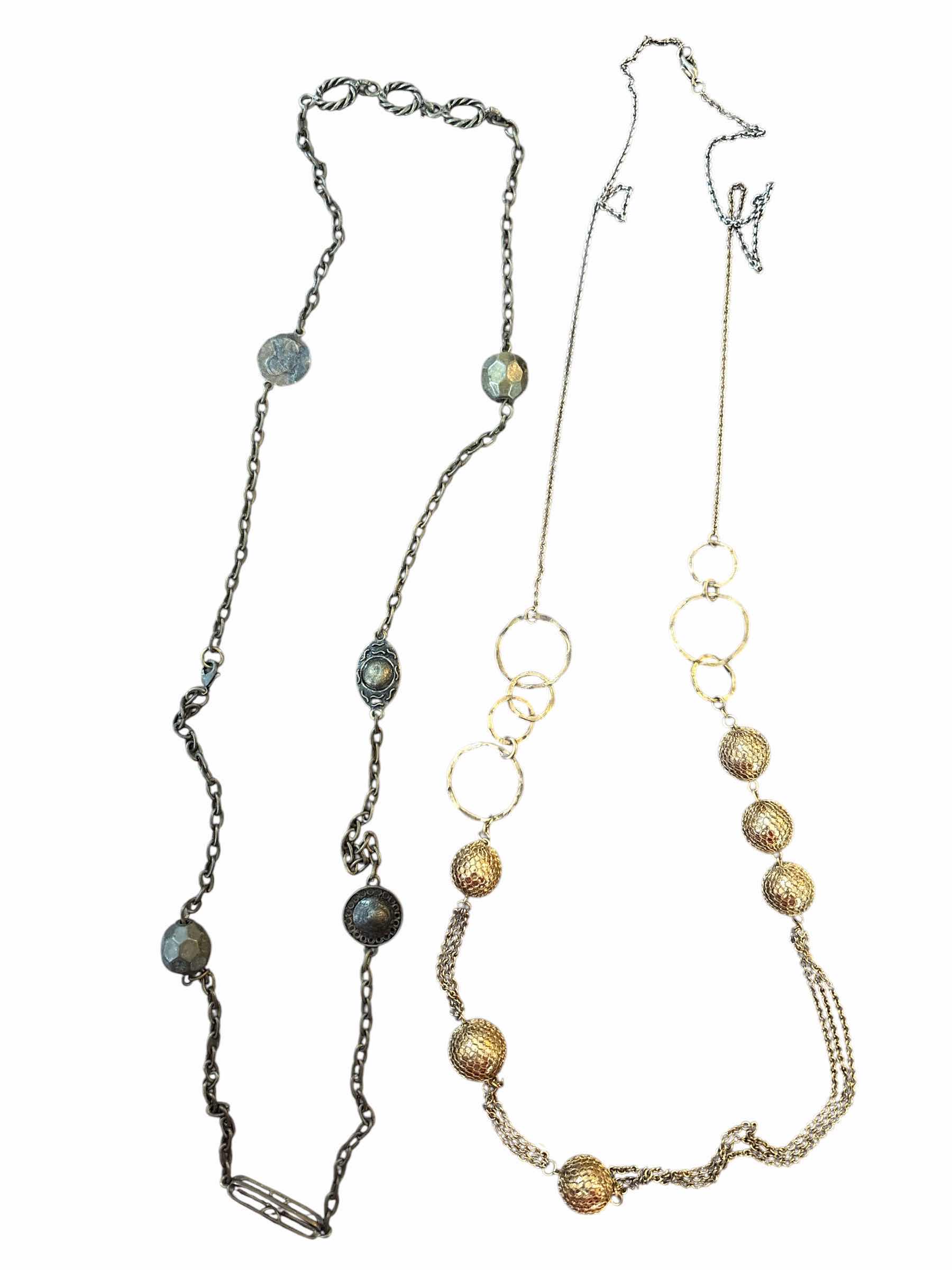 Photo 1 of GOLD TONE & ANTIQUE STYLE NECKLACE FASHION JEWELRY (2)PCS