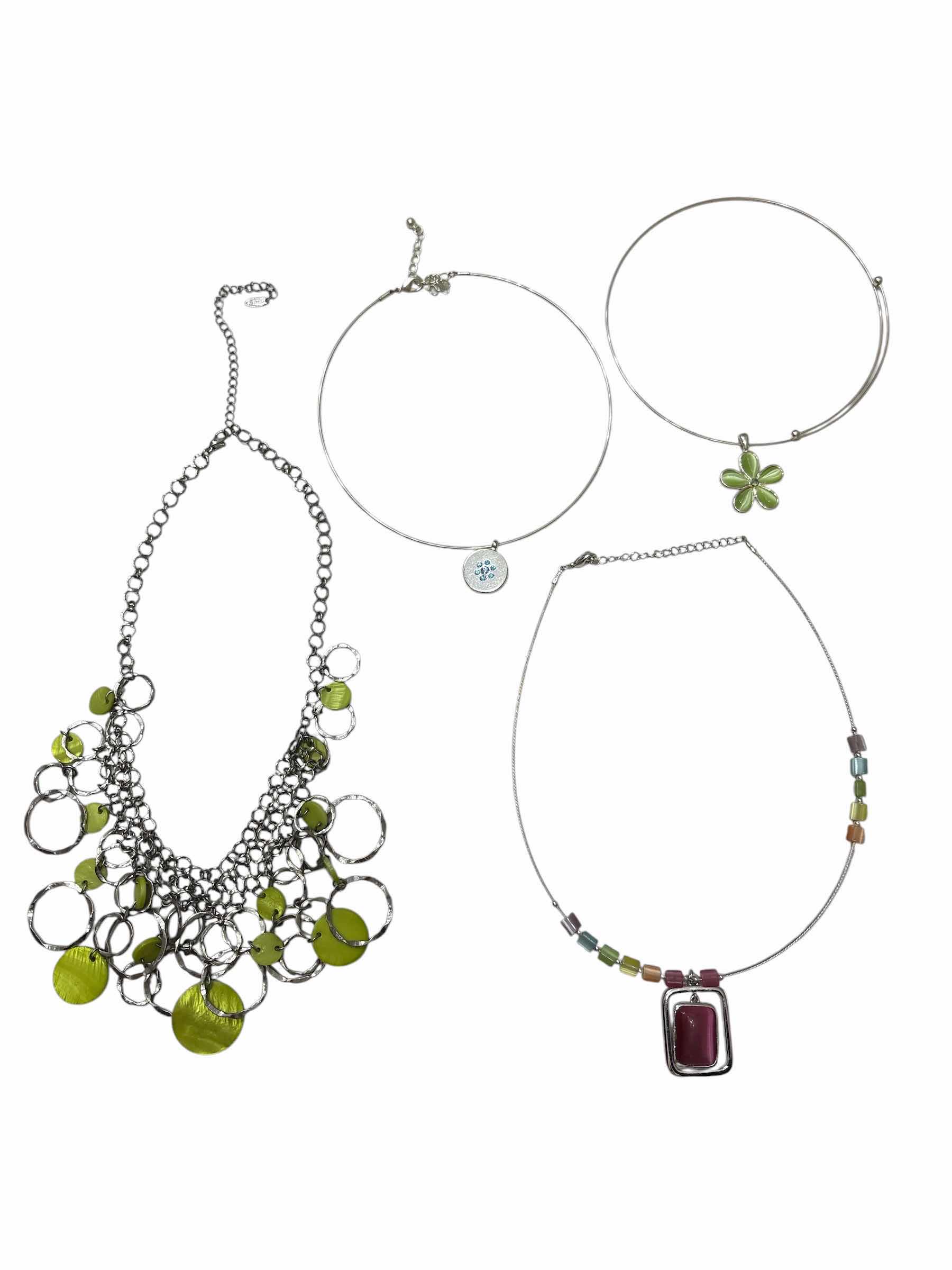 Photo 1 of GREEN TONE FLOWER NECKLACE FASHION JEWELRY (4)PCS