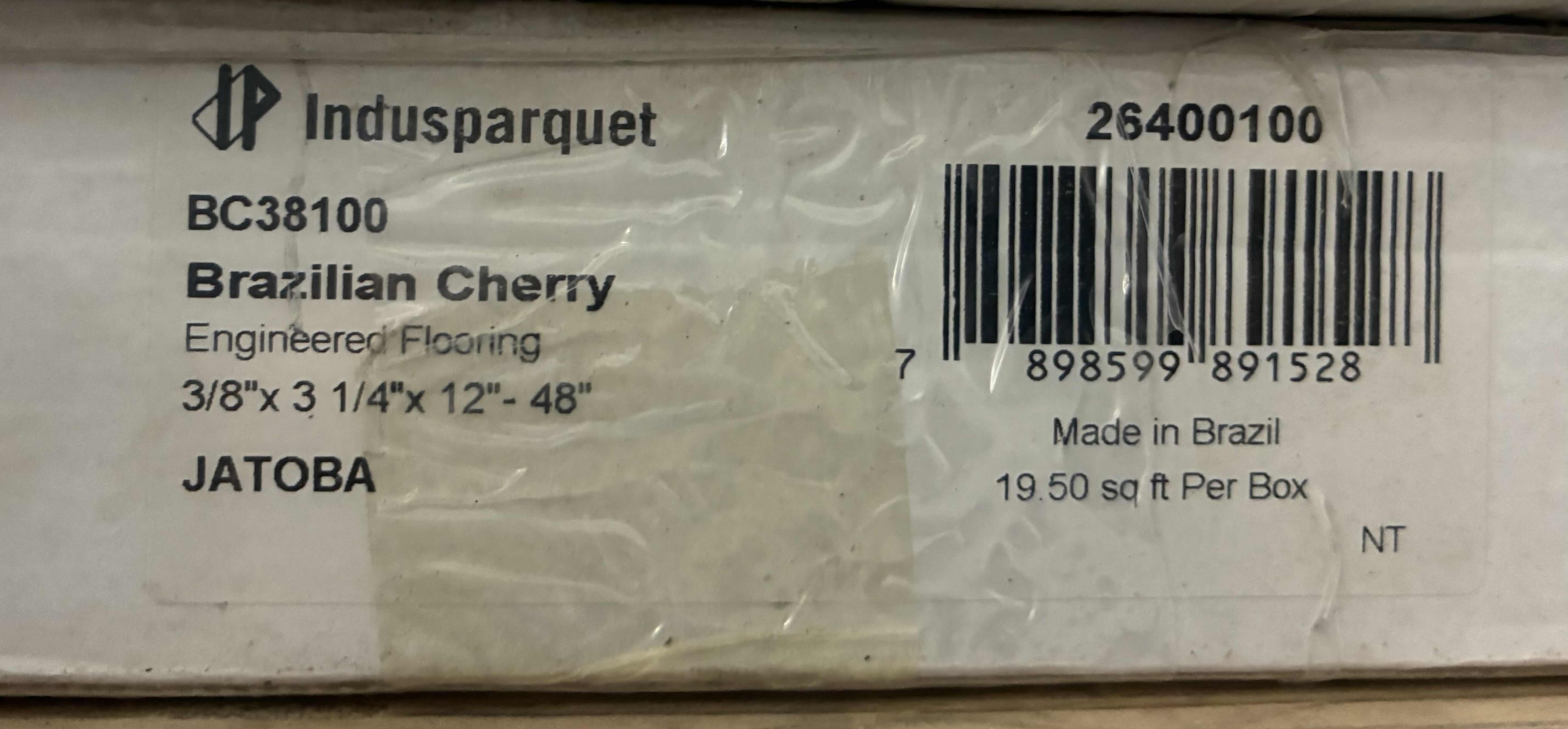 Photo 1 of INDUSPARQUET BRAZILIAN CHERRY JATOBA FINISH GLUE DOWN HARDWOOD PLANK FLOORING 12” X 48” (19.50SQFT PER CASE/5 CASES) READ NOTES $573