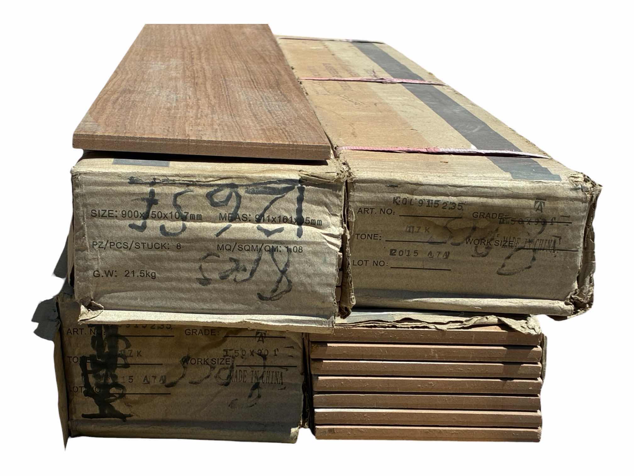 Photo 1 of GLAZED WOOD FINISH CERAMIC PLANK TILE 5.75” X 47” (30PCS) & GLAWOOD FINISH CERAMIC PLANK TILE 6“ x 45.5“ (38PCS)