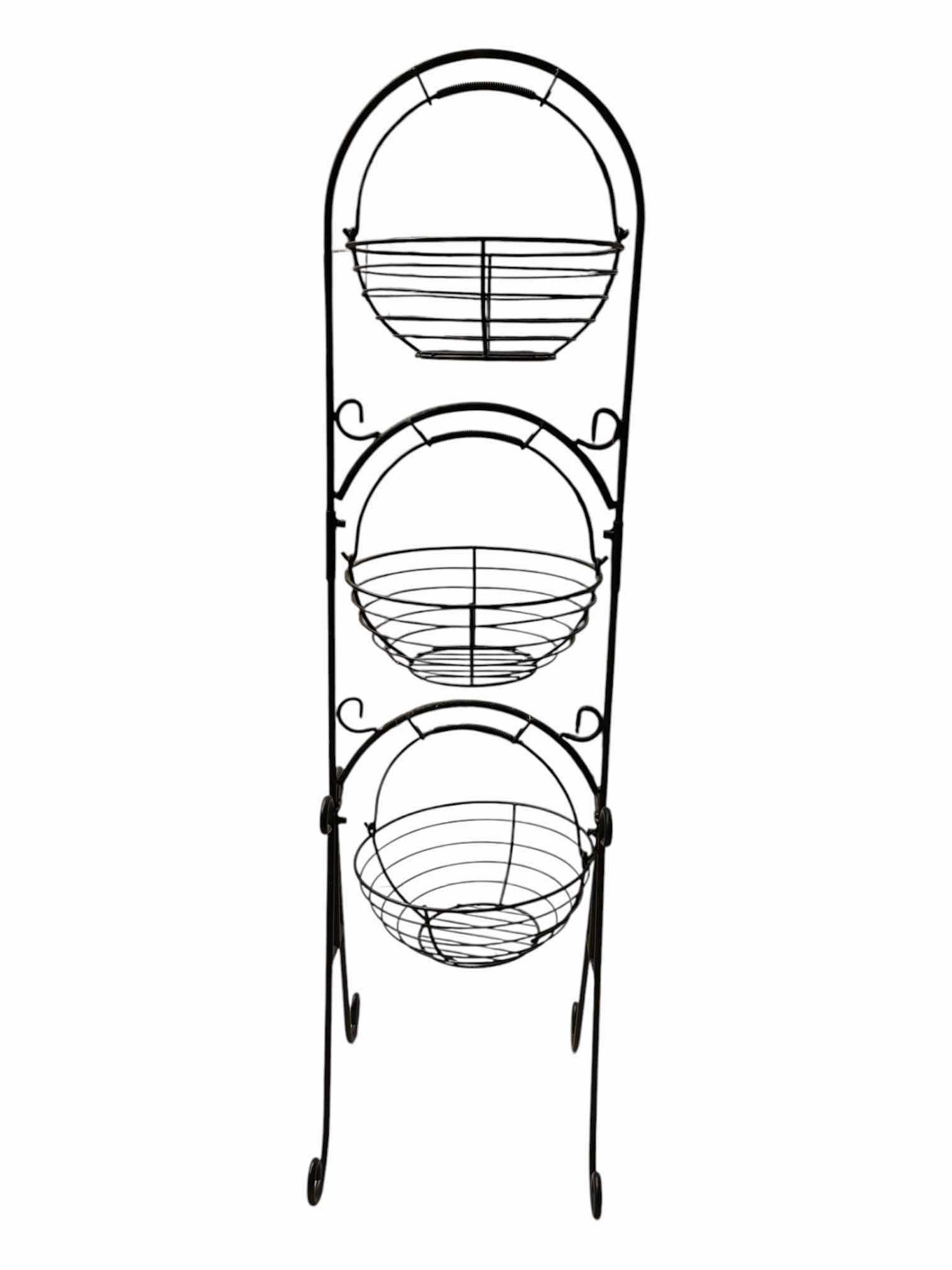 Photo 1 of WROUGHT IRON 3-TIER PLANTER RACK 13“ x 14.5“ H50”