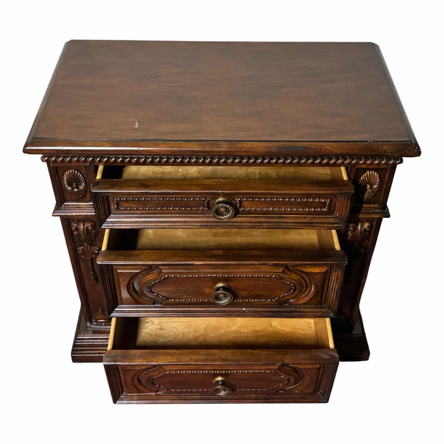 Photo 1 of FORBIDDEN CITY CARVED MAHOGANY OVERSIZE NIGHTSTAND 36” X 19” H34.75”
