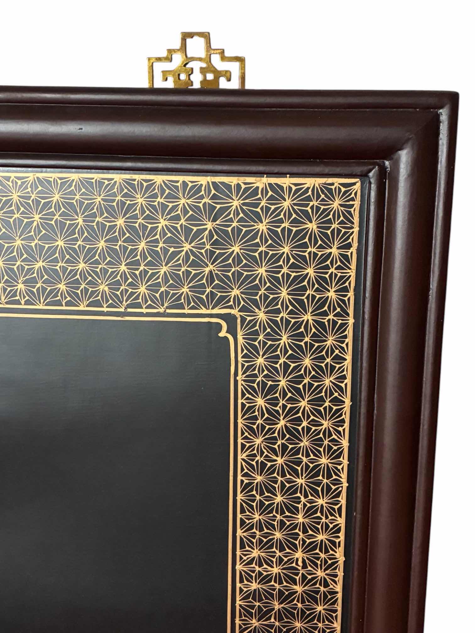 Photo 1 of CHINOISERIE HAND-PAINTED JADESTONE EMPRESS SOLID WOOD WALL PLAQUE ARTWORK 29.75“ X 1.5“ H48”