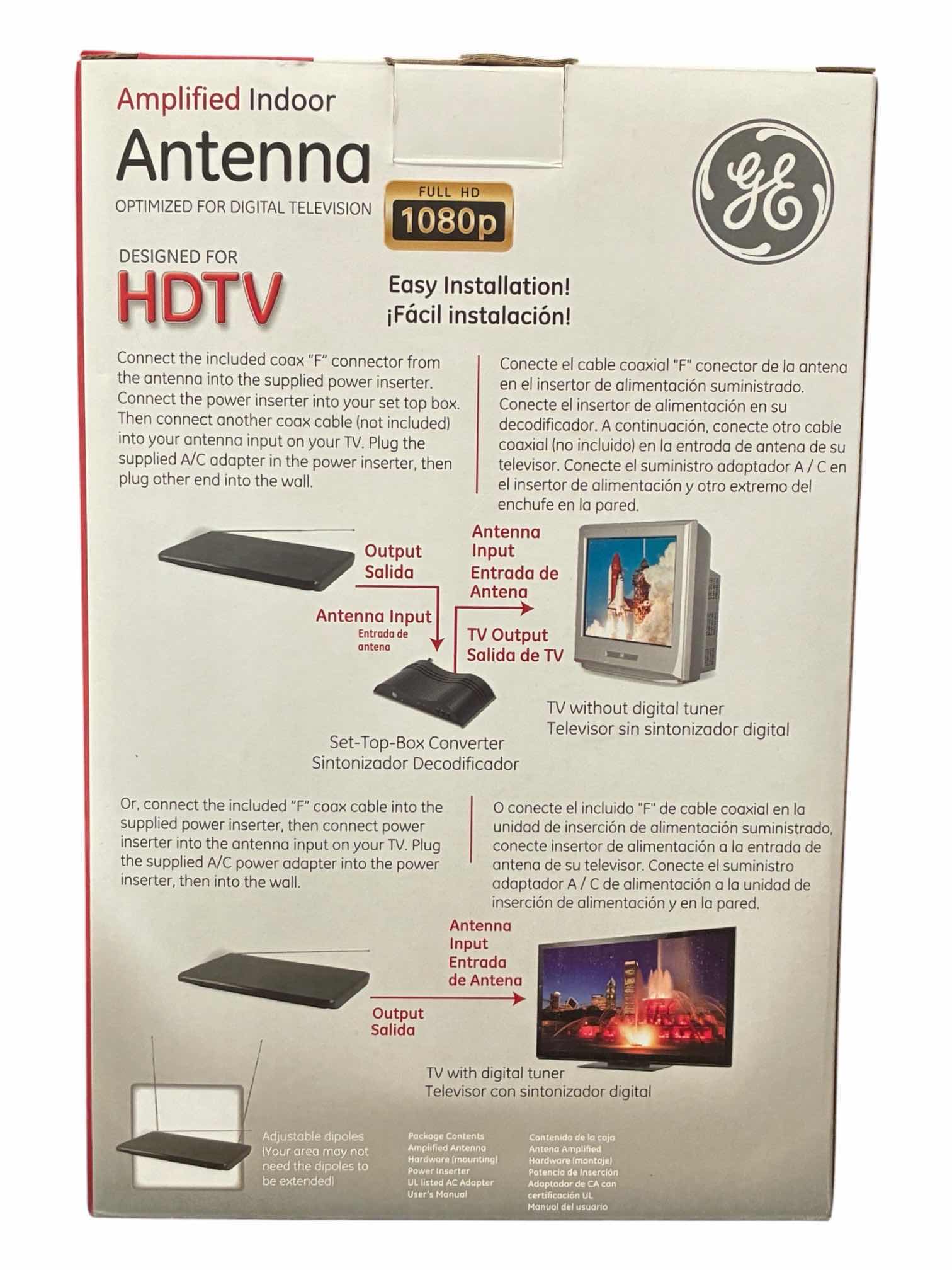 Photo 1 of GE AMPLIFIED INDOOR TV ANTENNA OPTIMIZE FOR DIGITAL TELEVISION