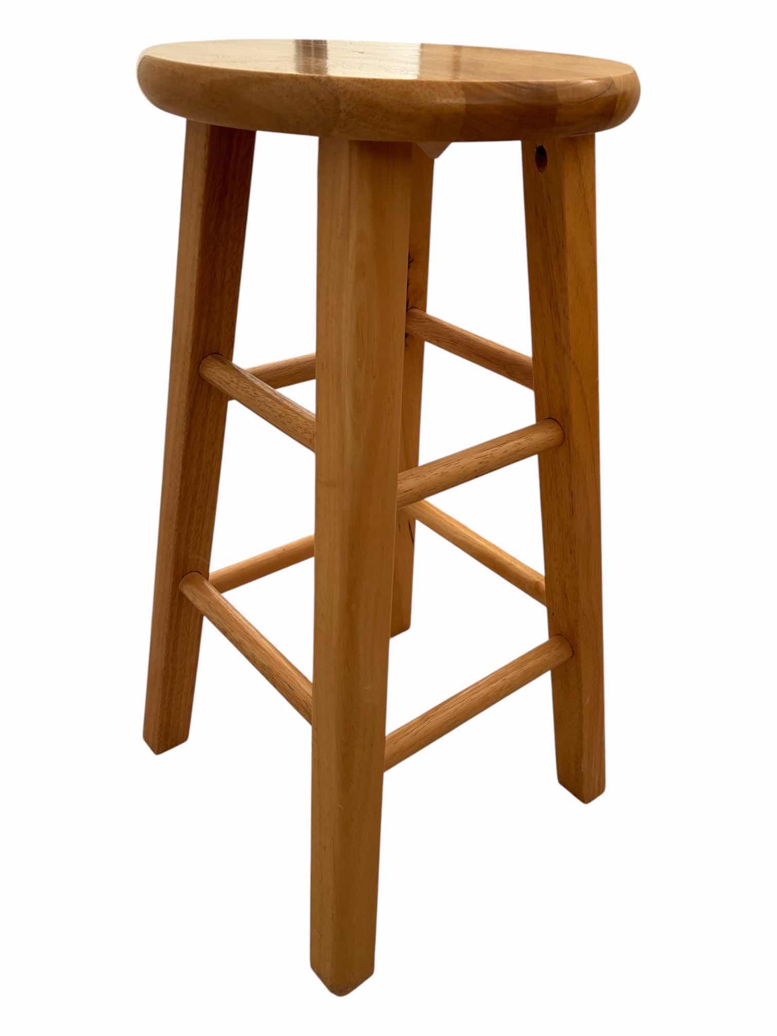 Photo 1 of NATURAL WOOD STOOL 13“ X 13“ X 24“
