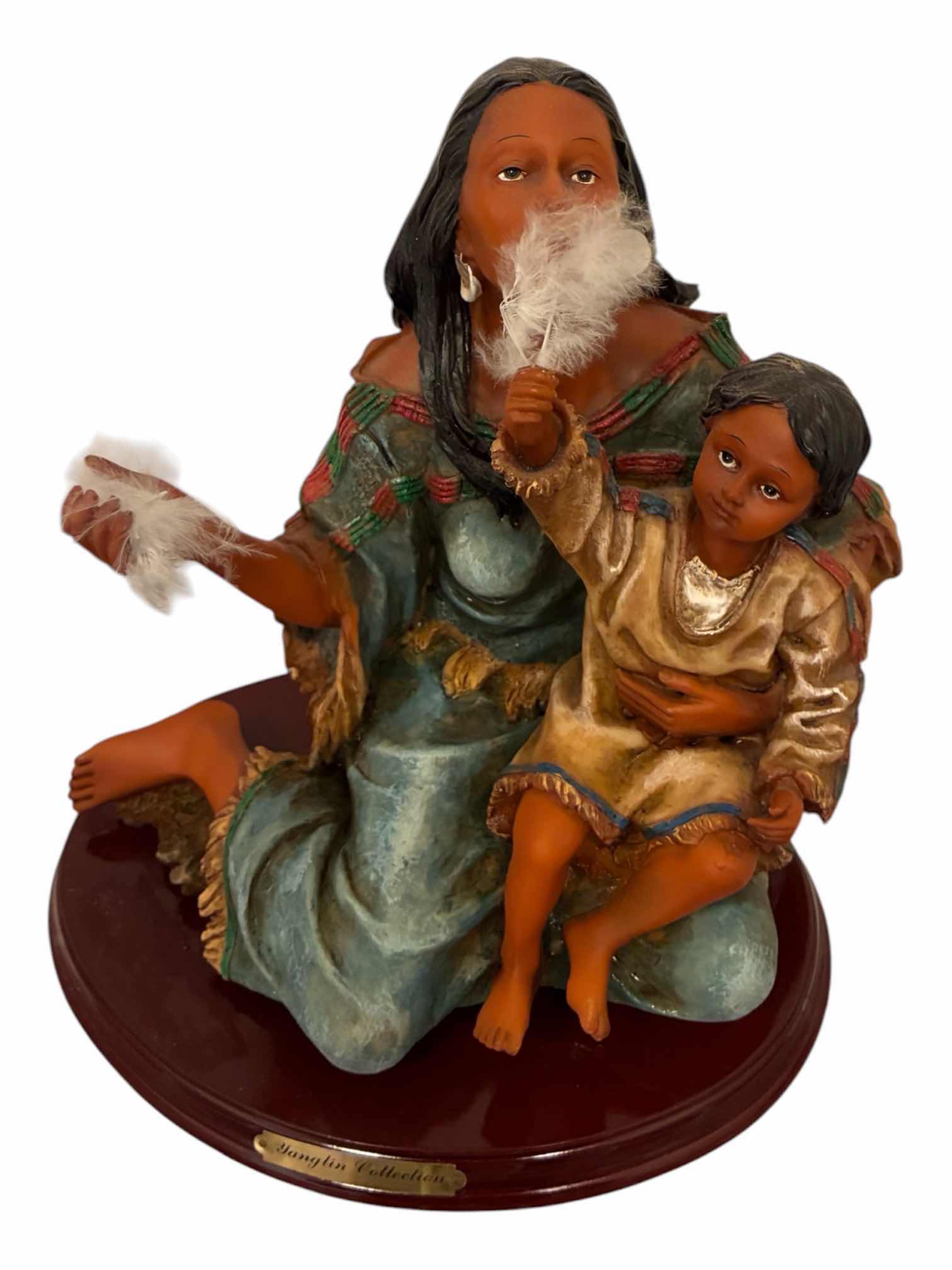 Photo 1 of YANGLIN COLLECTION NATIVE AMERICAN INDIAN MOTHER & DAUGHTER 8“ X 6“ H9“