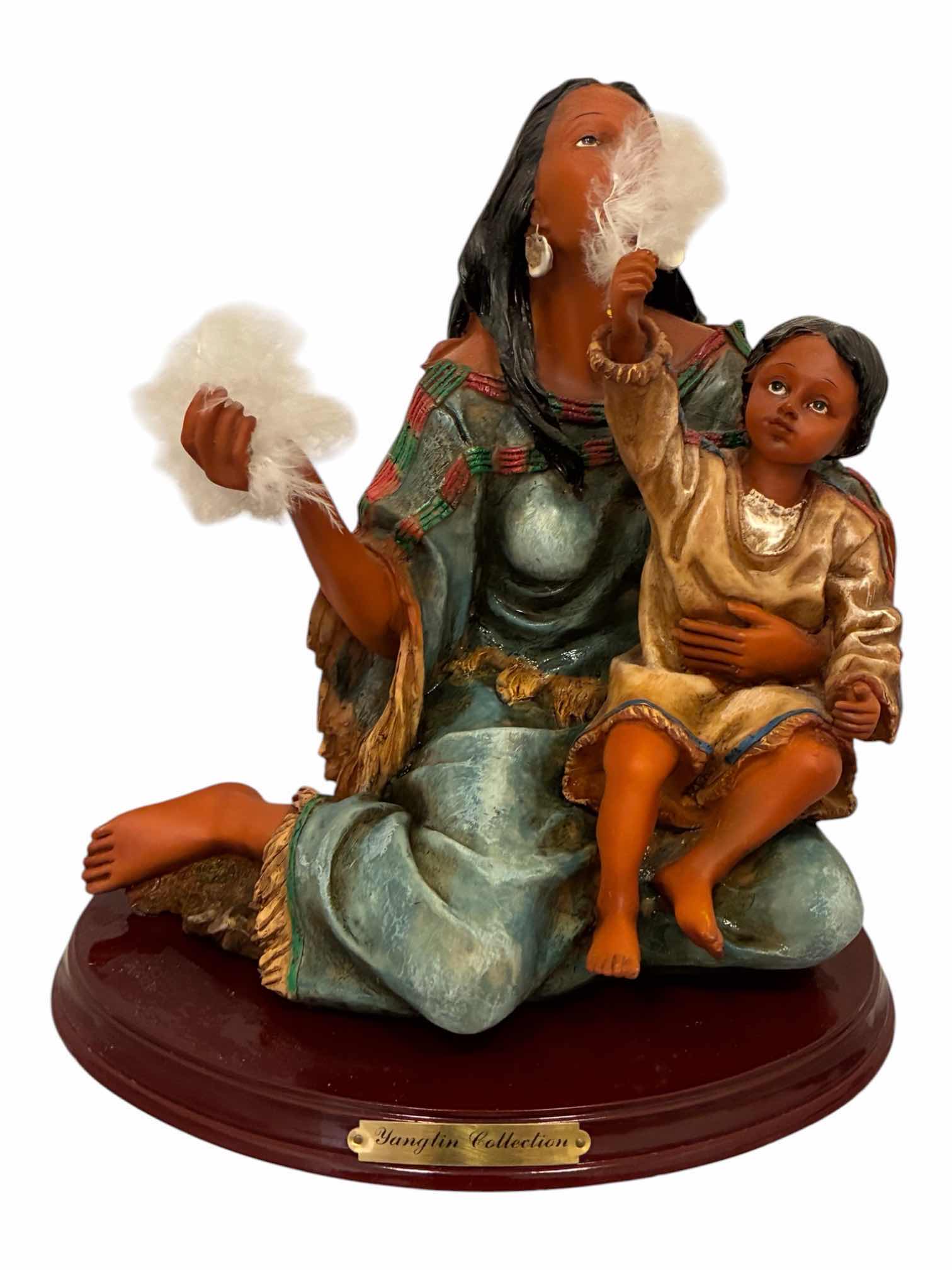 Photo 1 of YANGLIN COLLECTION NATIVE AMERICAN INDIAN MOTHER & DAUGHTER 8“ X 6“ H9“