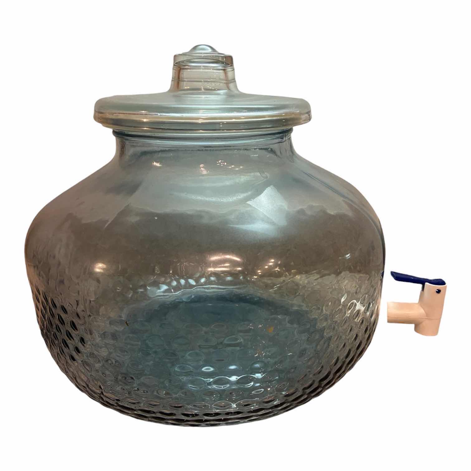 Photo 1 of VINTAGE CLEAR GLASS BEVERAGE JUG 12” X 11”