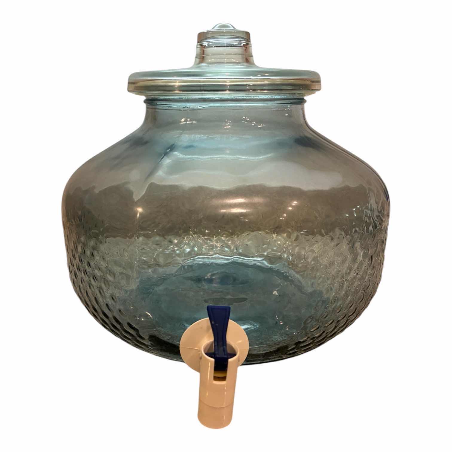 Photo 1 of VINTAGE CLEAR GLASS BEVERAGE JUG 12” X 11”