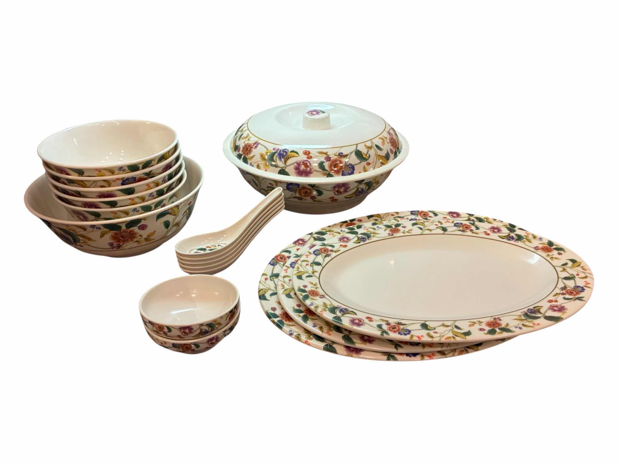 Photo 1 of SHUNTA FLORAL 18PC MELAMINE-WARE SOUP DISH SET