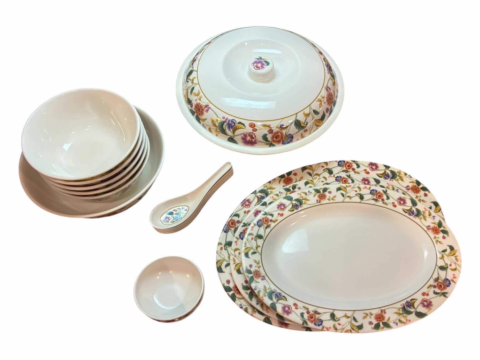 Photo 1 of SHUNTA FLORAL 18PC MELAMINE-WARE SOUP DISH SET