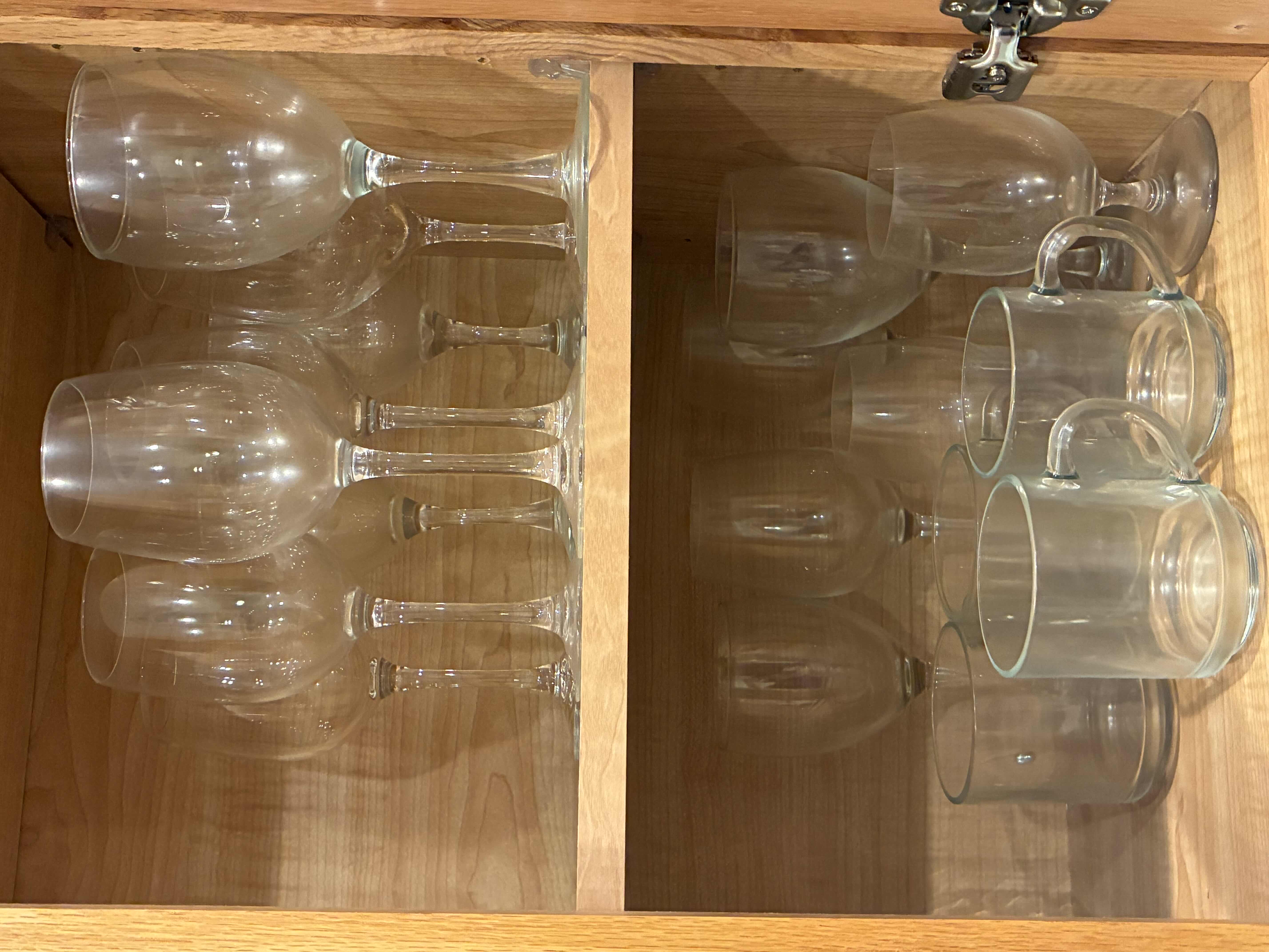 Photo 1 of CONTENT OF CABINET-CLEAR, GLASS, TUMBLERS, MUGS & WINE GLASSES