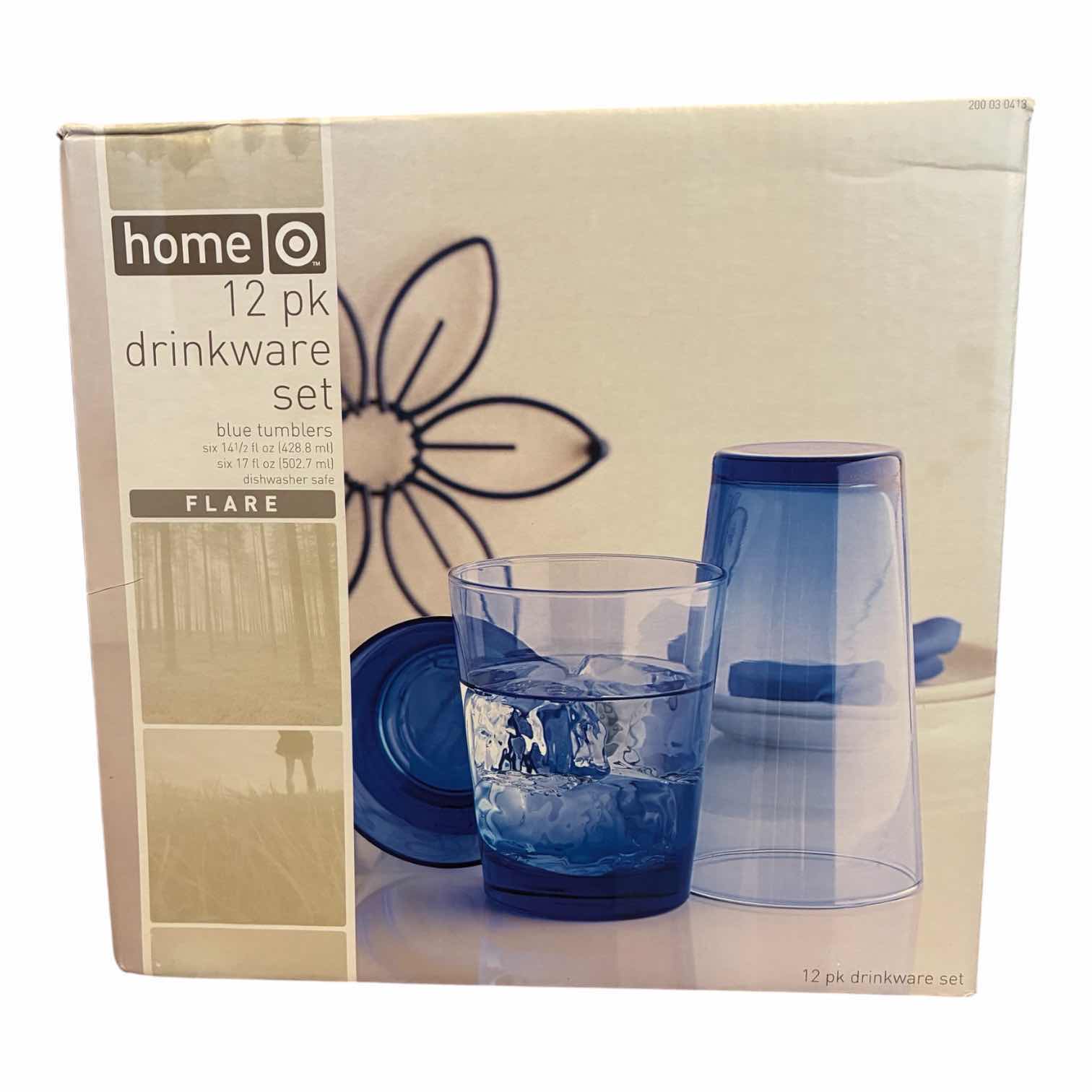Photo 1 of TARGET HOME 12PC BLUE FLARE TUMBLERS DRINKWARE SET