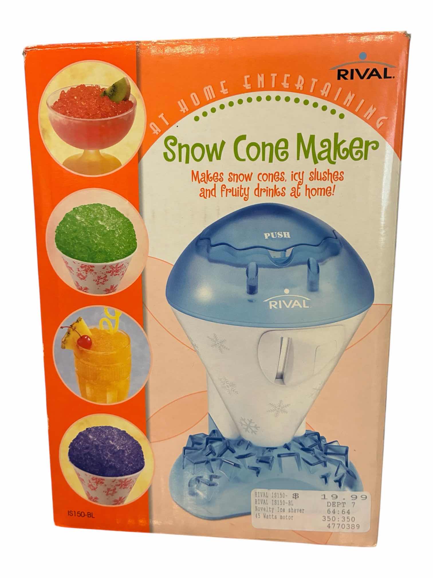 Photo 1 of RIVAL SNOWCONE MAKER