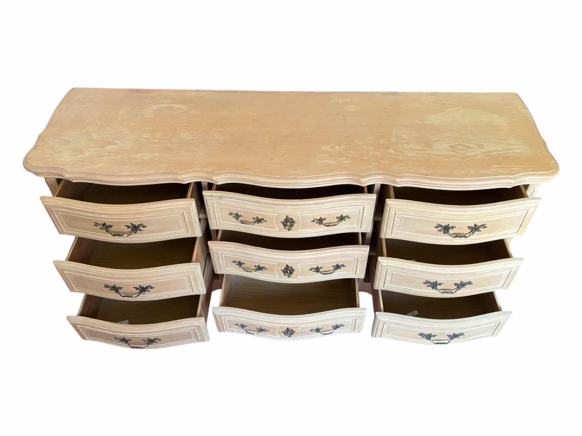 Photo 1 of VINTAGE NATURAL WOOD FINISH 9-DRAWER DRESSER 68” X 20” H32”
