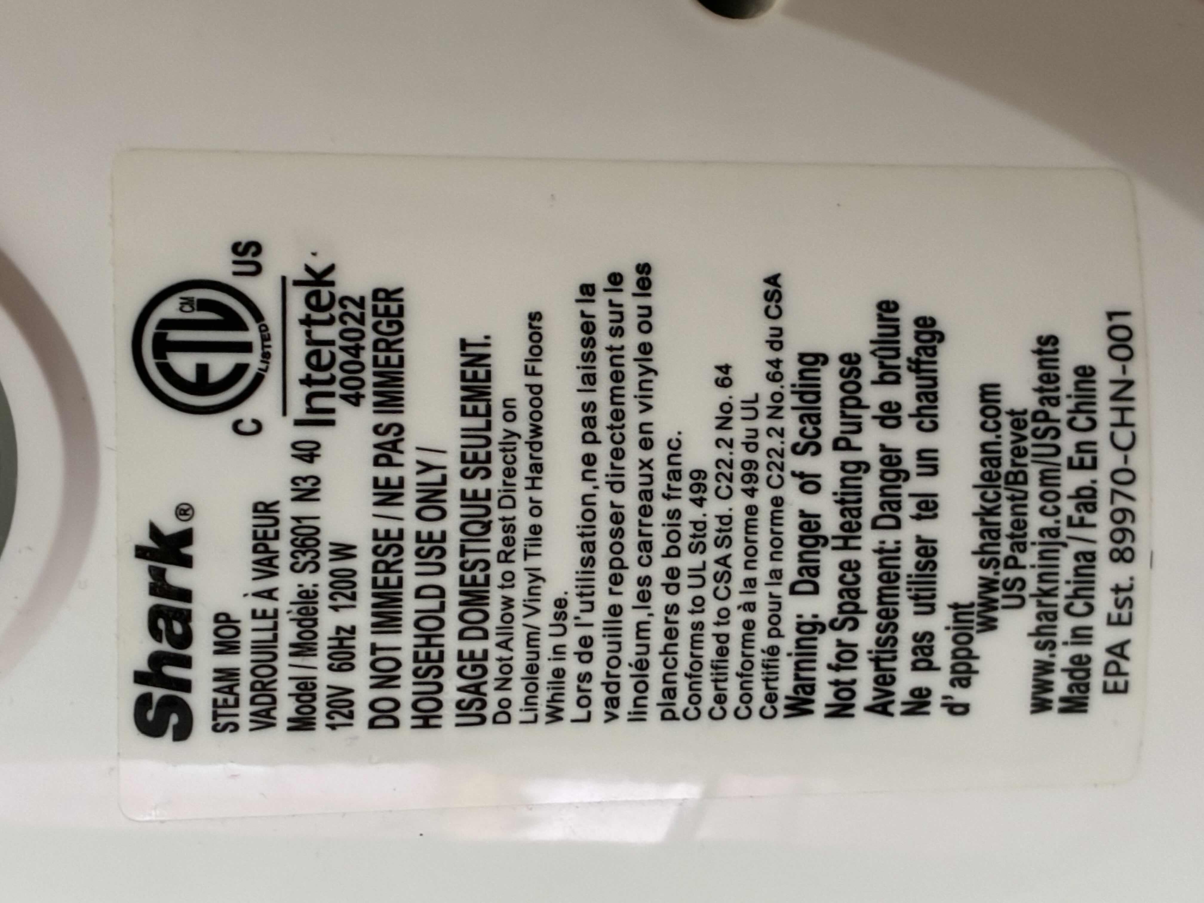 Photo 1 of SHARK PRO STEAM MOP S3601