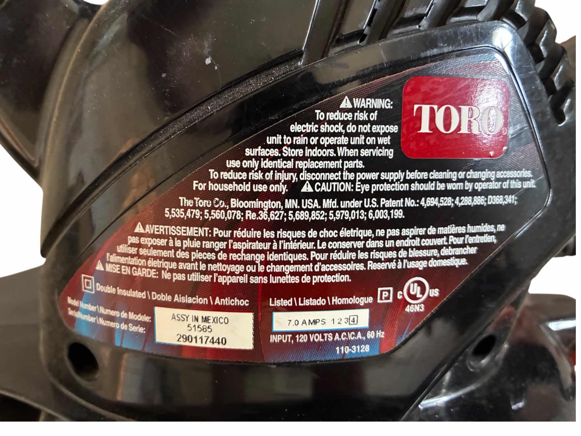 Photo 1 of TORO POWER SWEEP ELECTRIC BLOWER W EXTENSION CORD