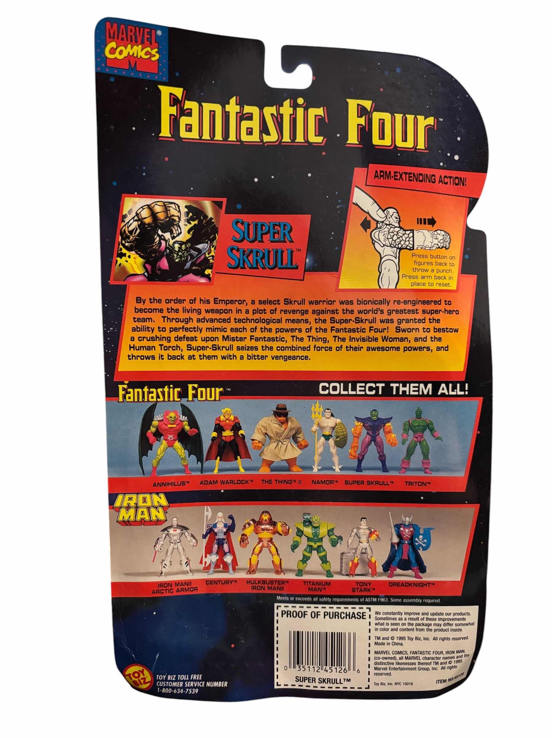 Photo 1 of 1995 TOY BIZ MARVEL COMICS FANTASTIC FOUR SUPER SKRULL ACTION FIGURE
