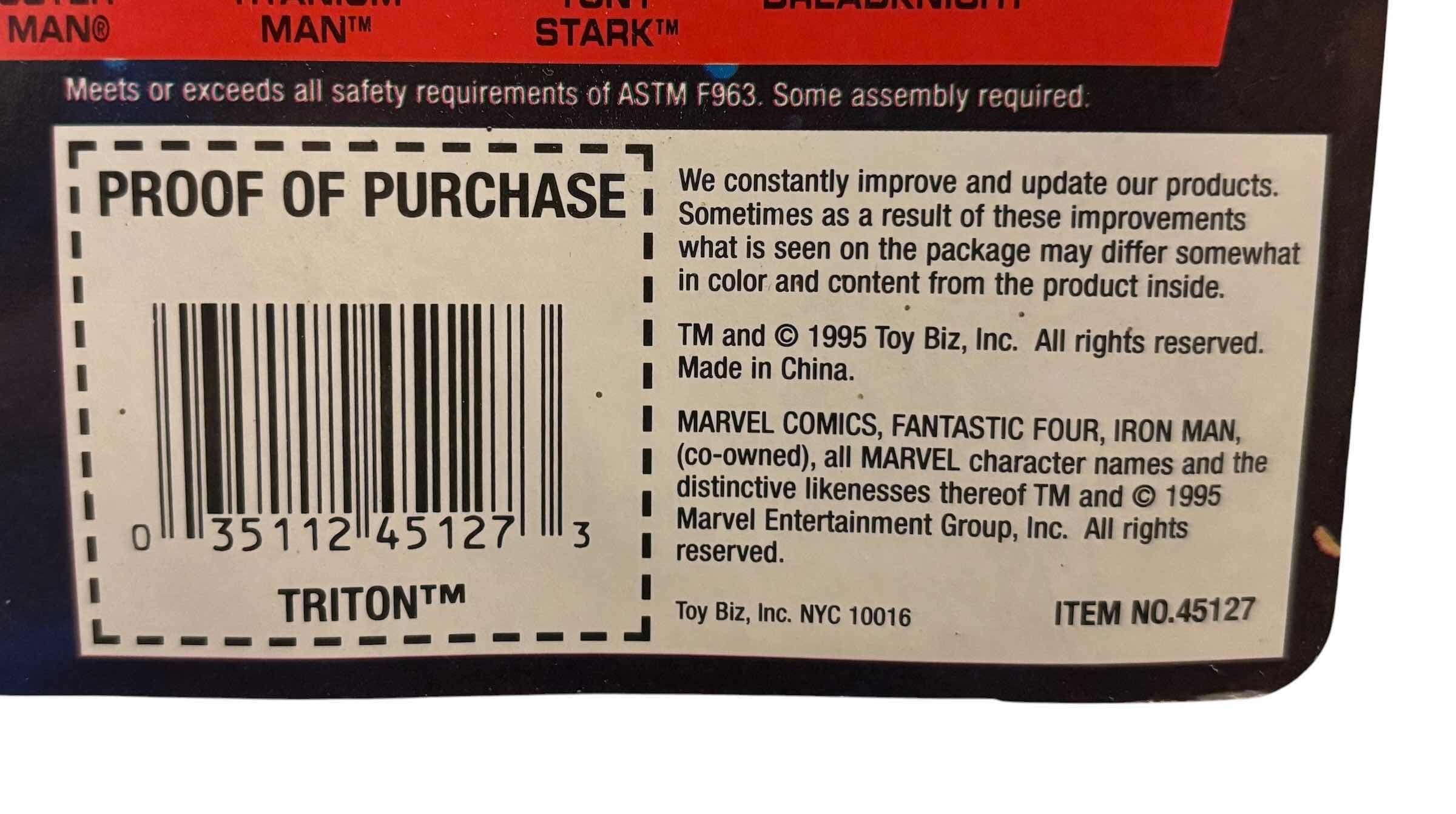 Photo 1 of 1995 TOY BIZ MARVEL COMICS FANTASTIC FOUR TRITON ACTION FIGURE & ACCESSORIES