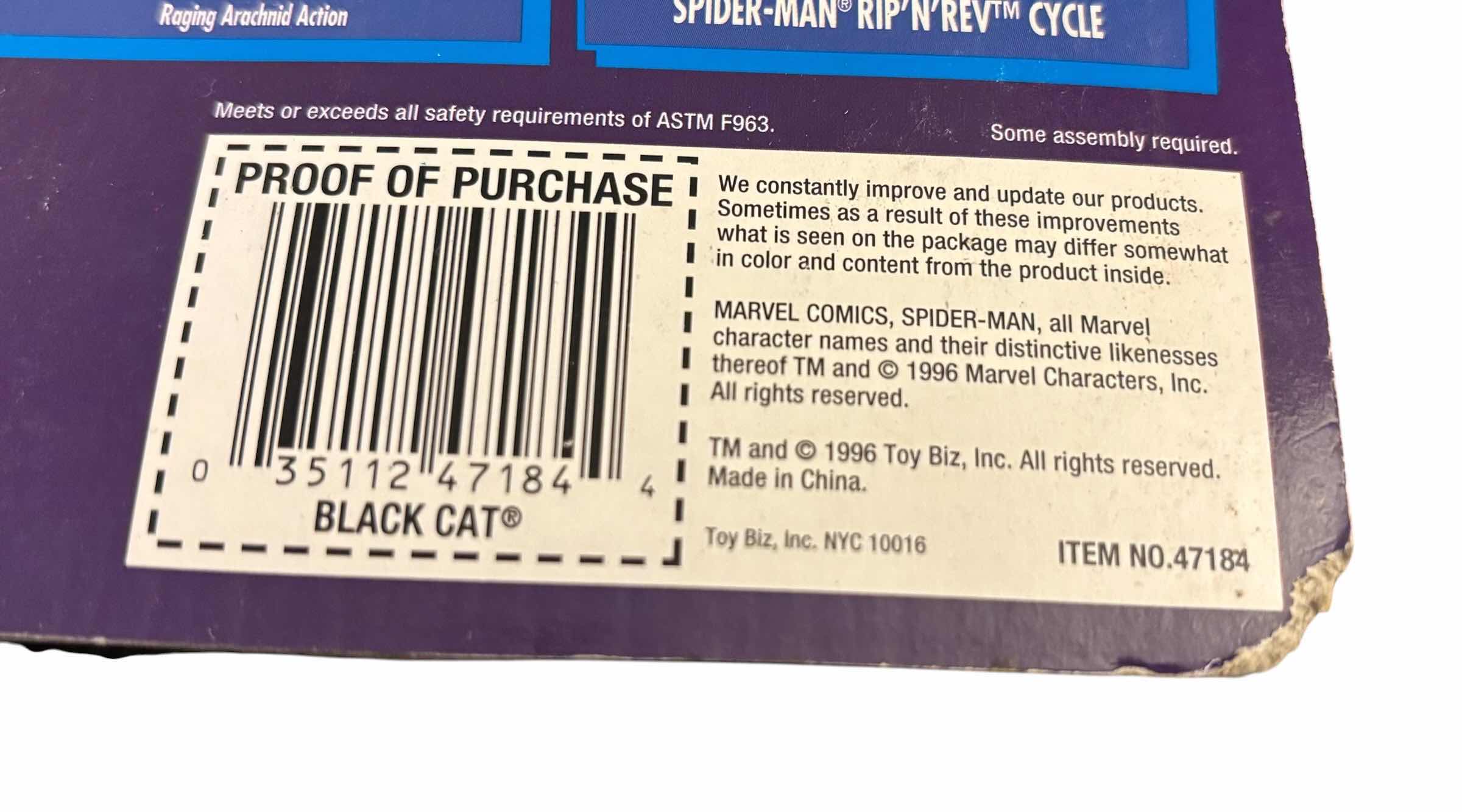 Photo 1 of 1996 TOY BIZ MARVEL COMICS SPIDER-MAN SPIDER WARS BLACK CAT ACTION FIGURE & ACCESSORIES