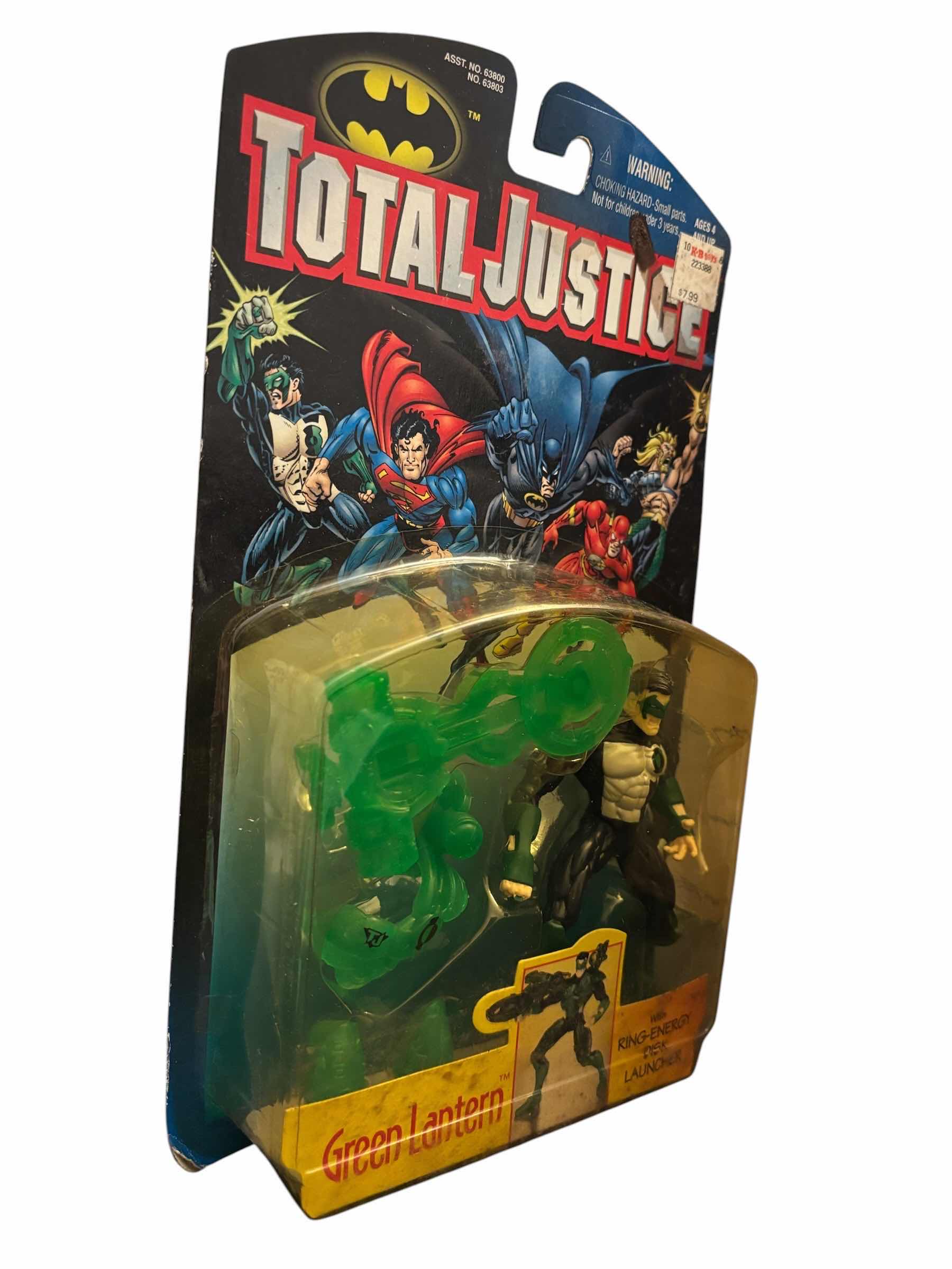Photo 1 of 1996 HASBRO KENNER TOTAL JUSTICE GREEN LANTERN W RING-ENERGY DISK LAUNCHER & ACCESSORIES