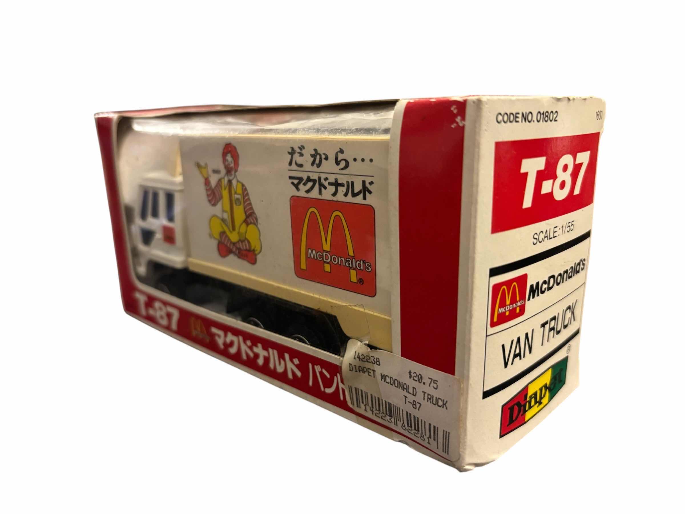 Photo 1 of 1996 DIAPET JAPANESE LIMITED EDITION DIE-CAST MCDONALDS 1/55 SCALE T-87 VAN TRUCK, MADE & SOLD ONLY IN JAPAN