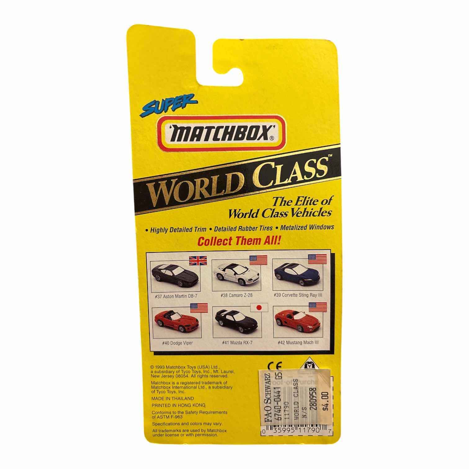 Photo 1 of 1993 SUPER MATCHBOX WORLD CLASS DIE-CAST VEHICLES, ASTON MARTIN DB-7