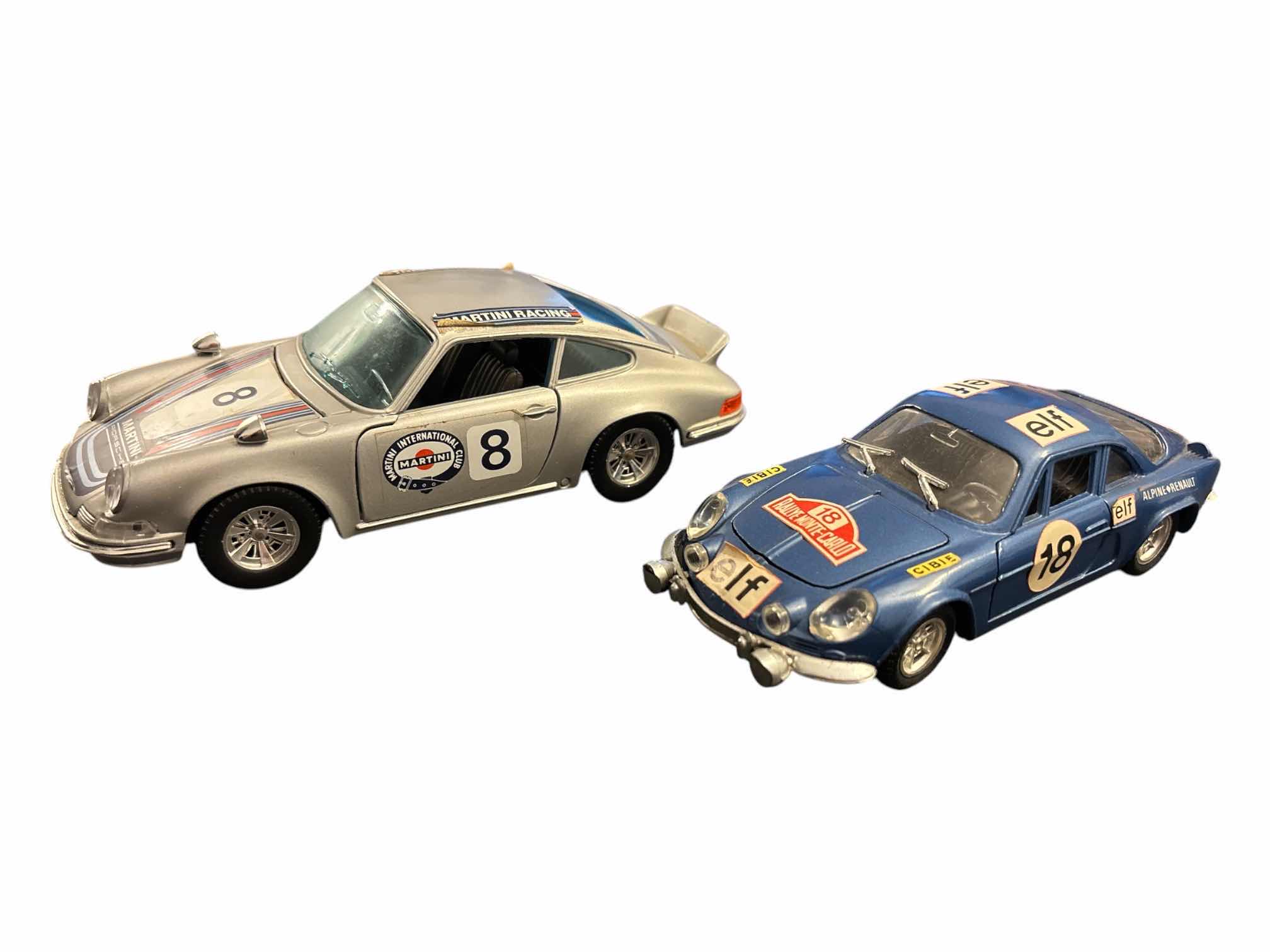 Photo 1 of DIE-CAST METAL MARTOYS POSCHE 911 & POLISTIL ALPINE-RENAULT 1600S, BOTH MADE IN ITALY