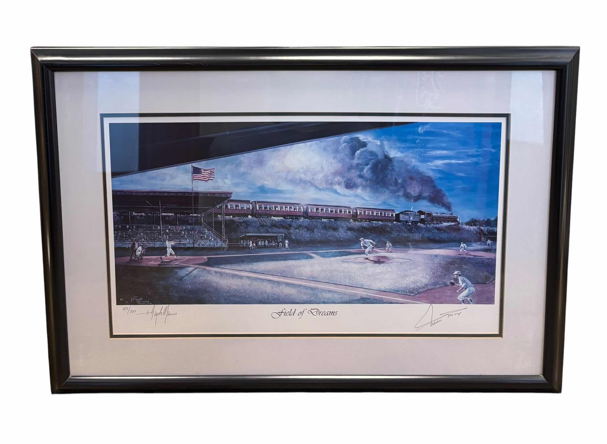 Photo 1 of SIGNED & NUMBERED FRAMED LITHOGRAPH TITLED “FIELD OF DREAMS” BY ARTIST ANGELO MARINO WITH GUARANTEE OF AUTHENTICITY 32” X 22”