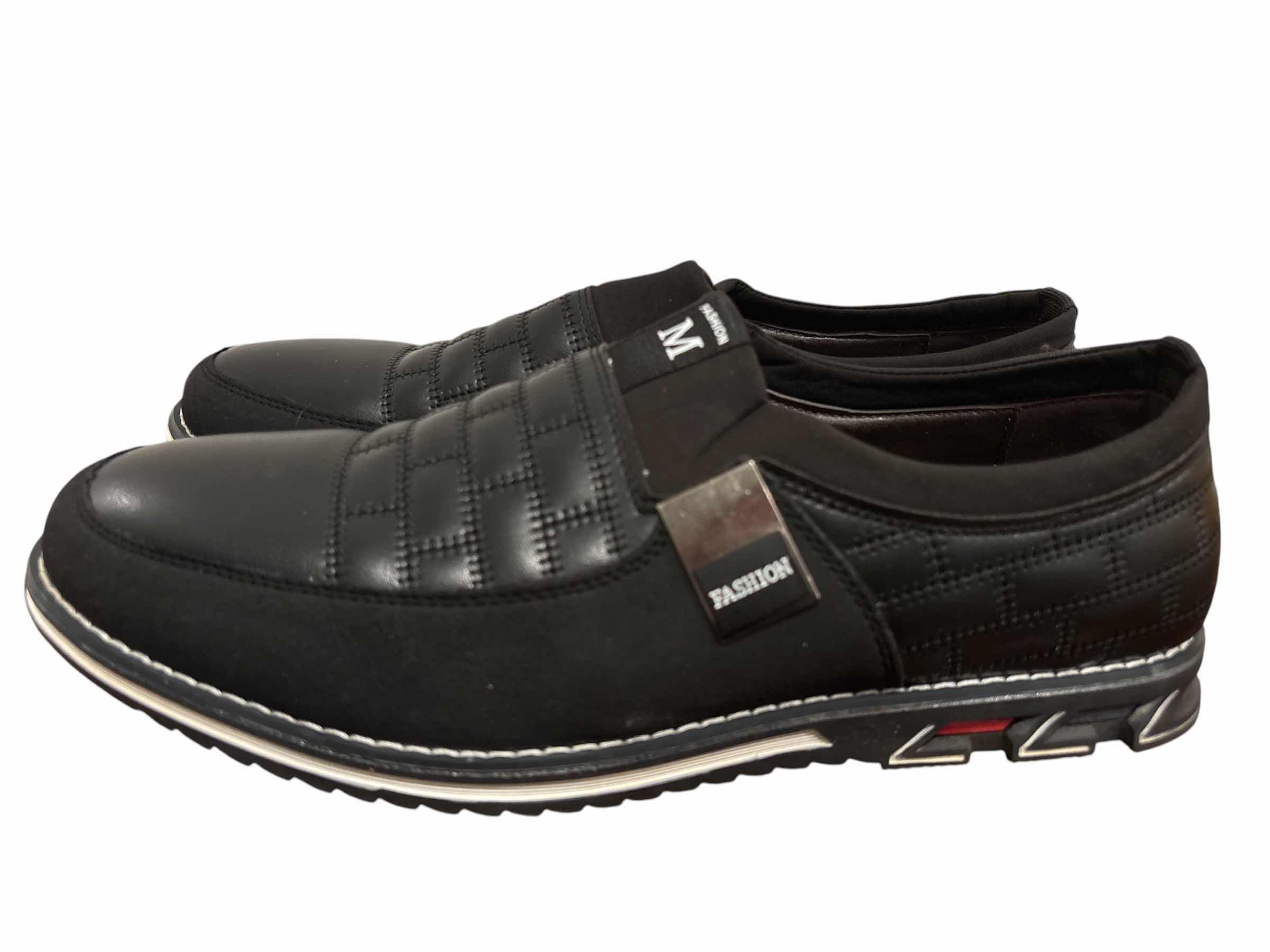 Photo 1 of MEN’S FASHION M SLIP-ON SHOES, SIZE 12 BLACK/WHITE