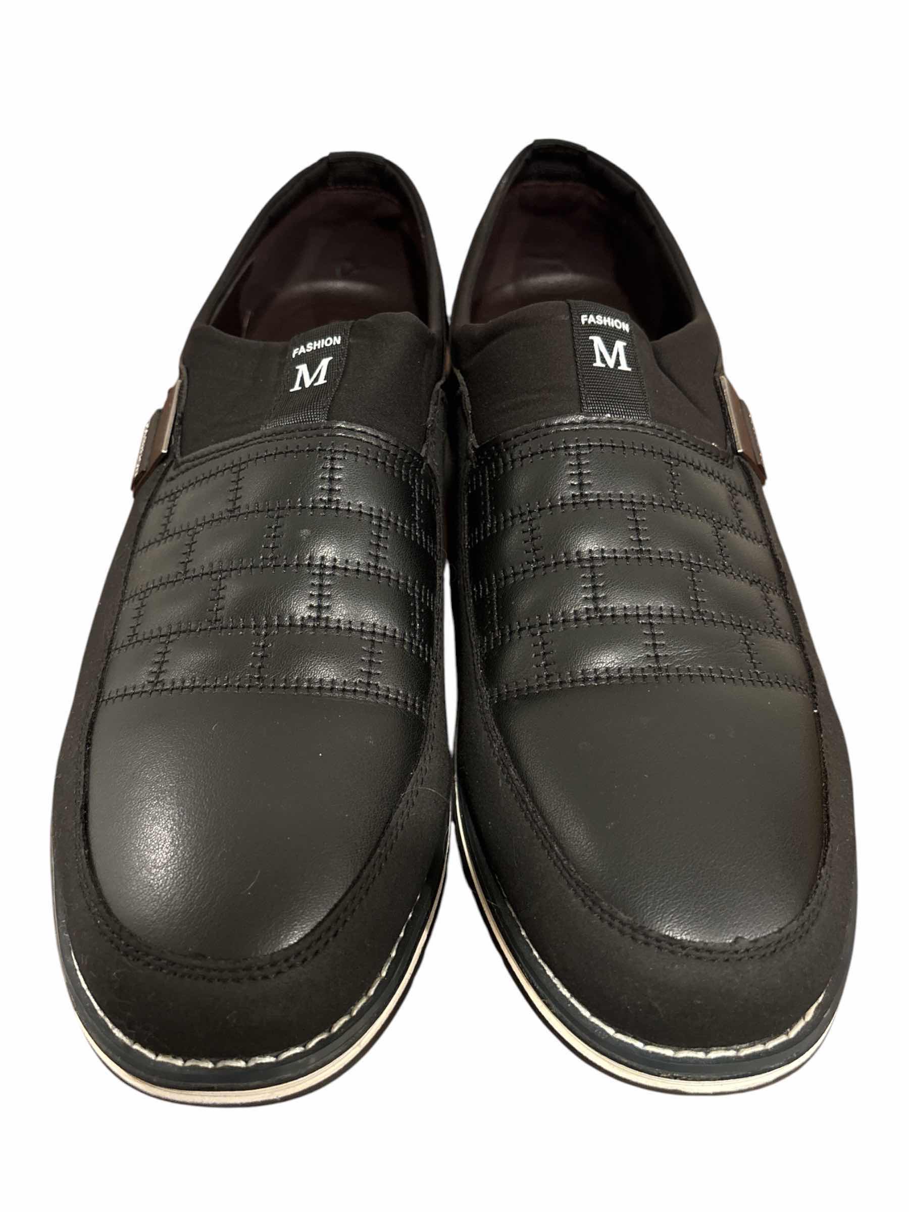 Photo 1 of MEN’S FASHION M SLIP-ON SHOES, SIZE 12 BLACK/WHITE