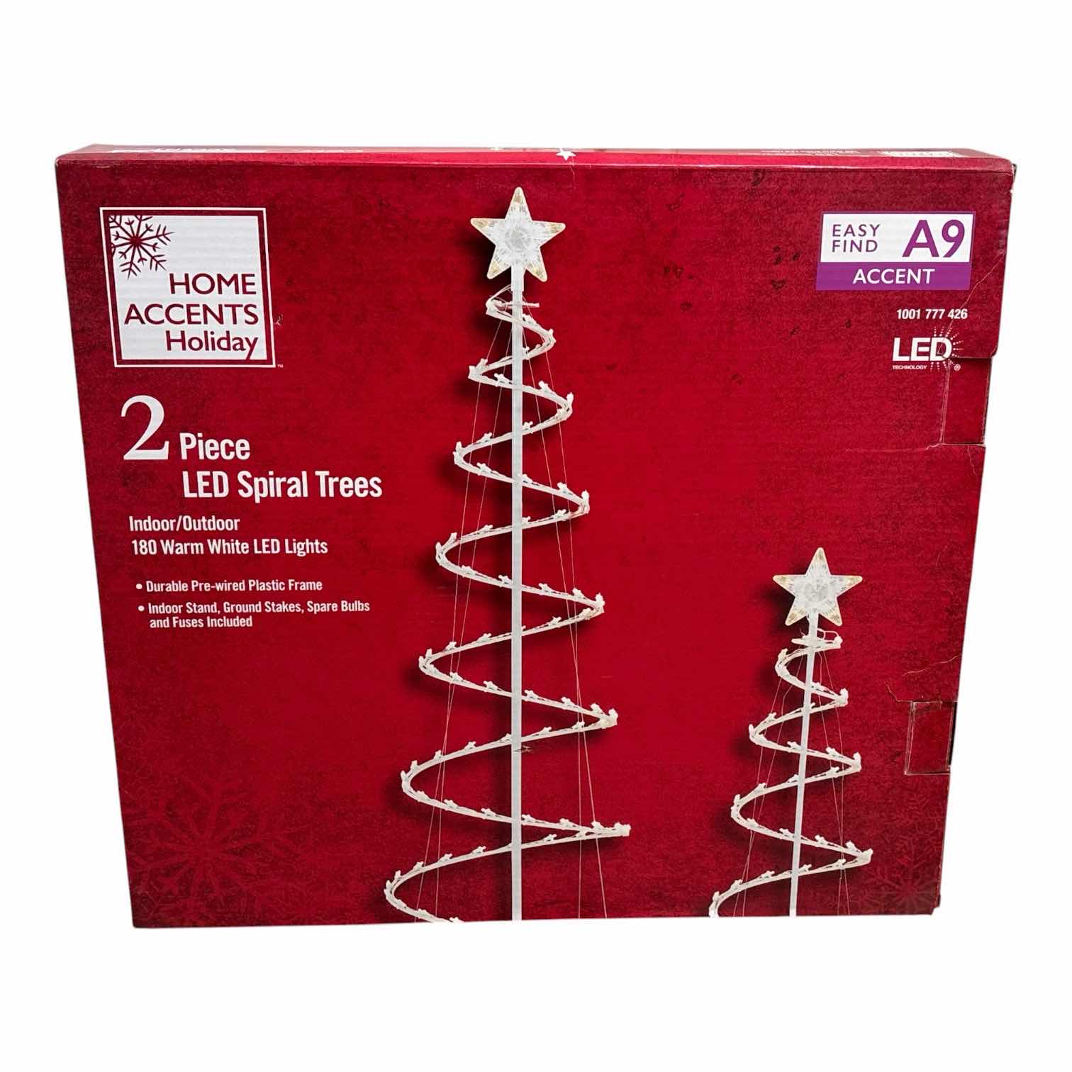 Photo 1 of HOME ACCENTS HOLIDAY 2 PC LED SPIRAL TREES, INDOOR/OUTDOOR A9