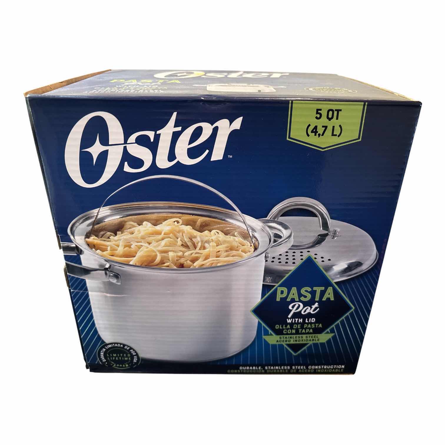 Photo 1 of OSTER 5 QT STAINLESS STEEL PASTA POT W LID