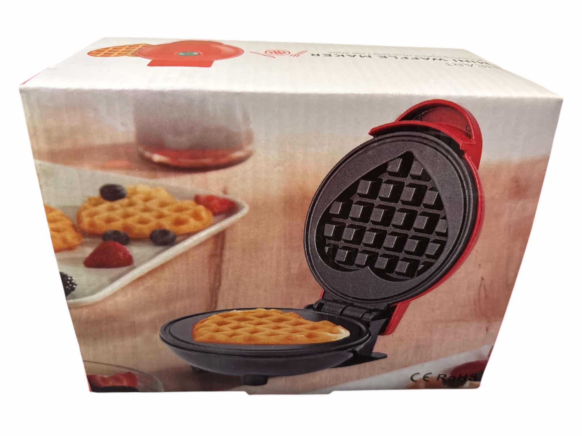 Photo 1 of SILVERTON 4 PC TOAST SHAPED CERAMIC PLATES & 4” MINI HEART NON-STICK WAFFLE MAKER