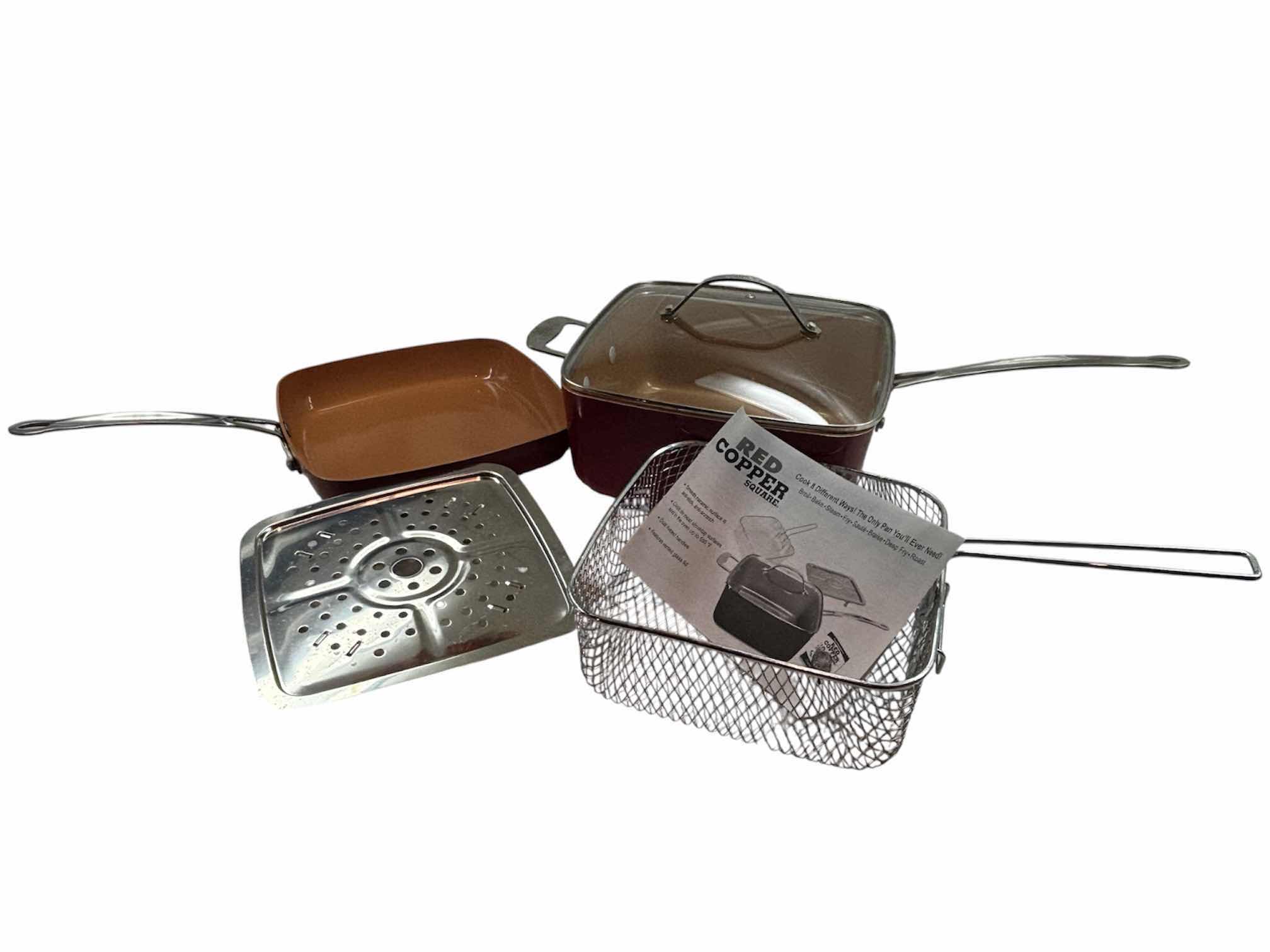 Photo 1 of RED COPPER SQUARE 5 PC PAN SET $44