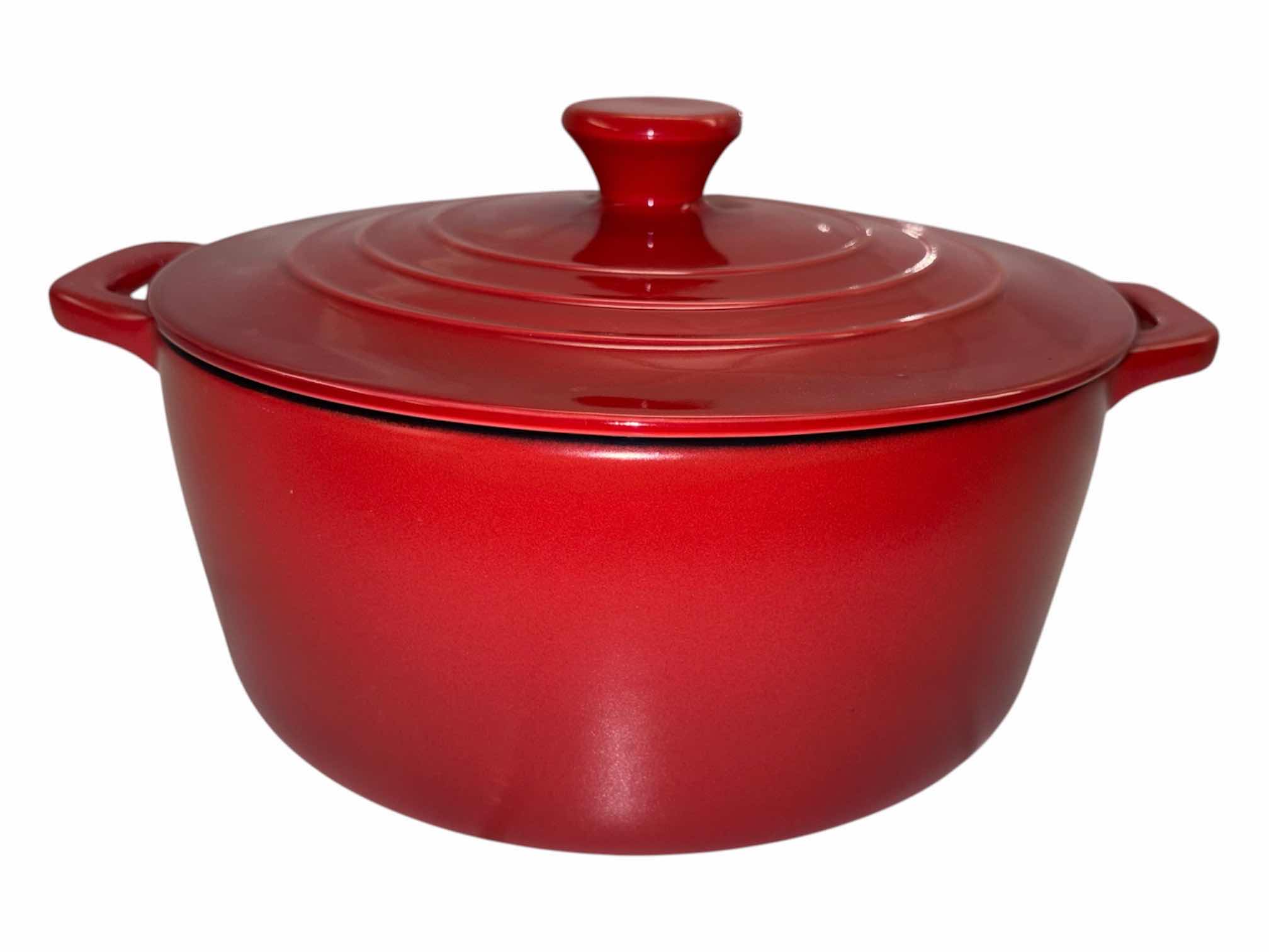 Photo 1 of PARINI RED CERAMIC 10” ROUND BAKING DISH W LID $45