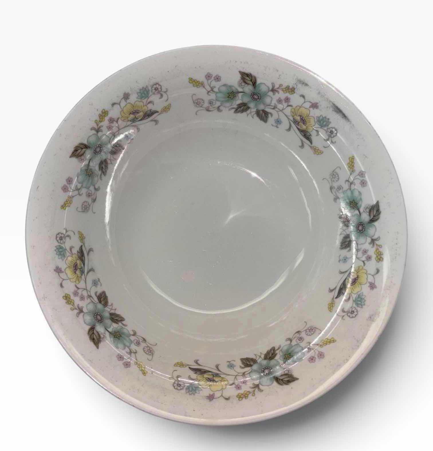 Photo 1 of VINTAGE FLORAL CHINA 2 PC PORCELAIN OVAL SERVING PLATE 8.75” X12” & 9” SERVING BOWL W GOLD TRIM
