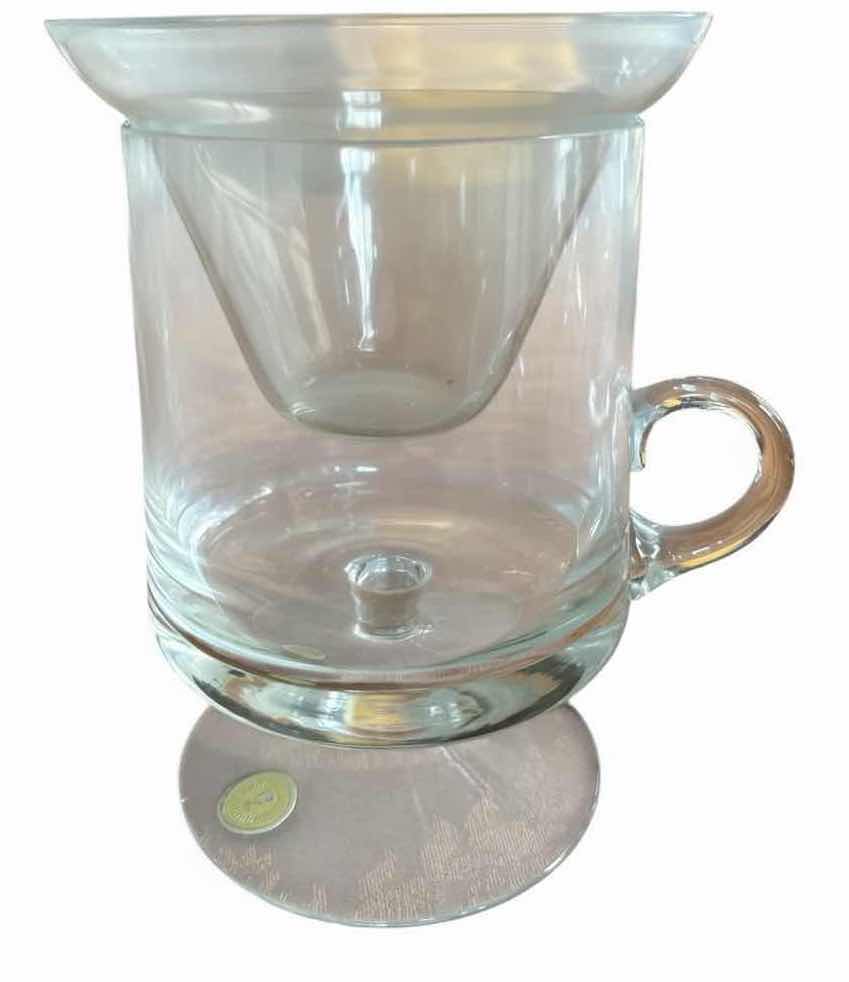 Photo 1 of VINTAGE ROMANIAN CLEAR GLASS SHRIMP COCKTAIL / DESSERT GOBLETS WITH INSERTS H5.5” $82