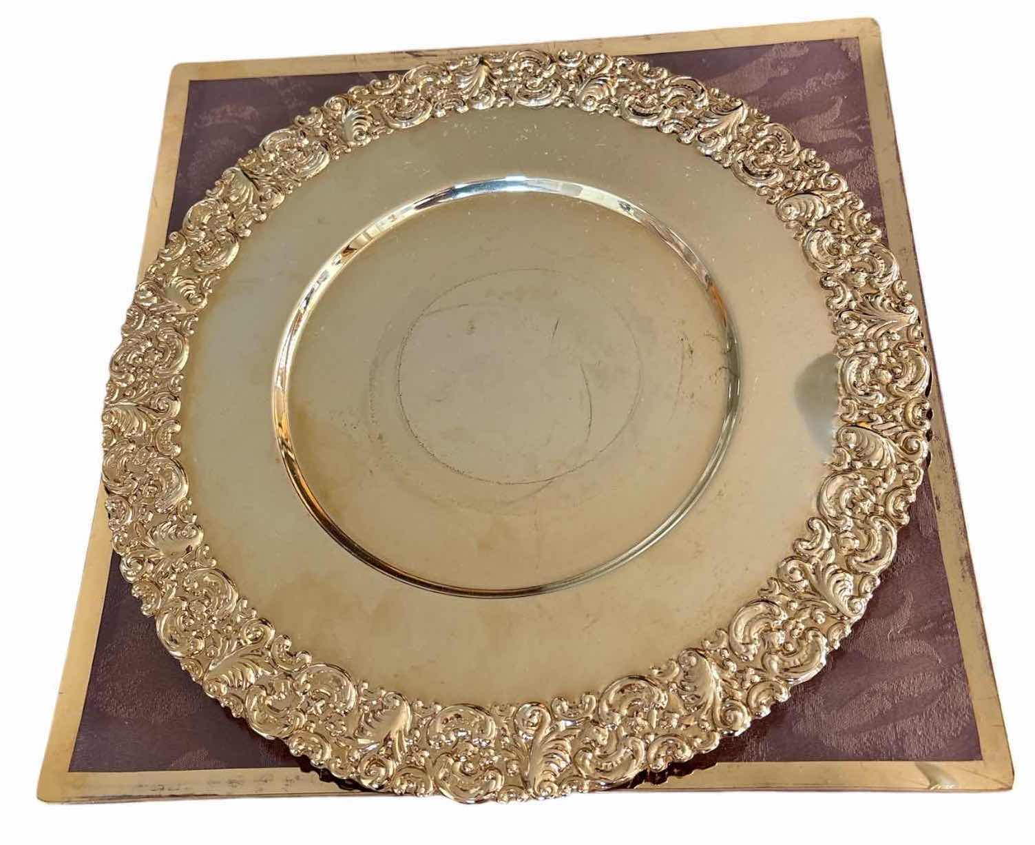 Photo 1 of (5)PCS VINTAGE GOLD-TONE MIRRORED VANITY & CONDIMENT SET D14”