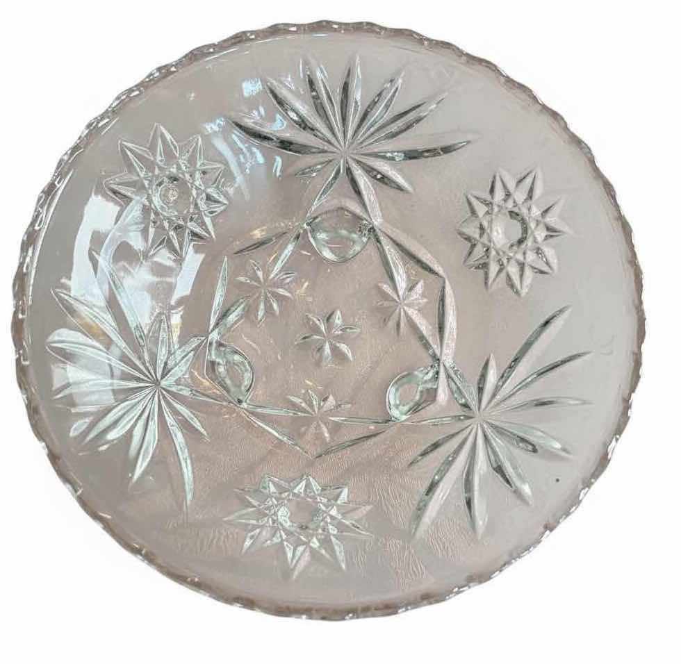 Photo 1 of VINTAGE CUT GLASS STARBURST FOOTED SERVING BOWLS D7”