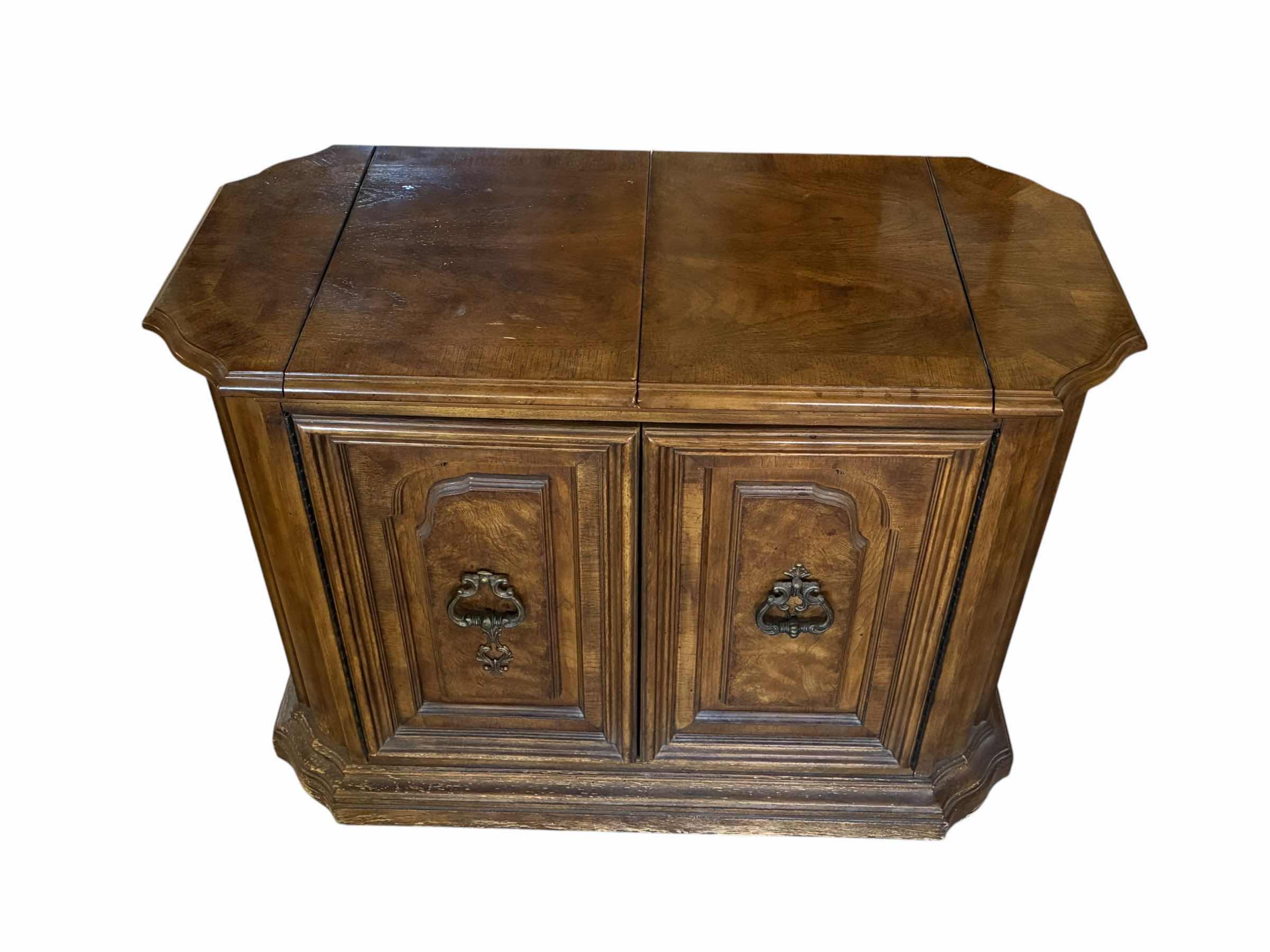 Photo 1 of MID-CENTURY BERNHARDT HIBRITEN WOOD ROLLING BUFFET CABINET 40.5” X 19” H30”