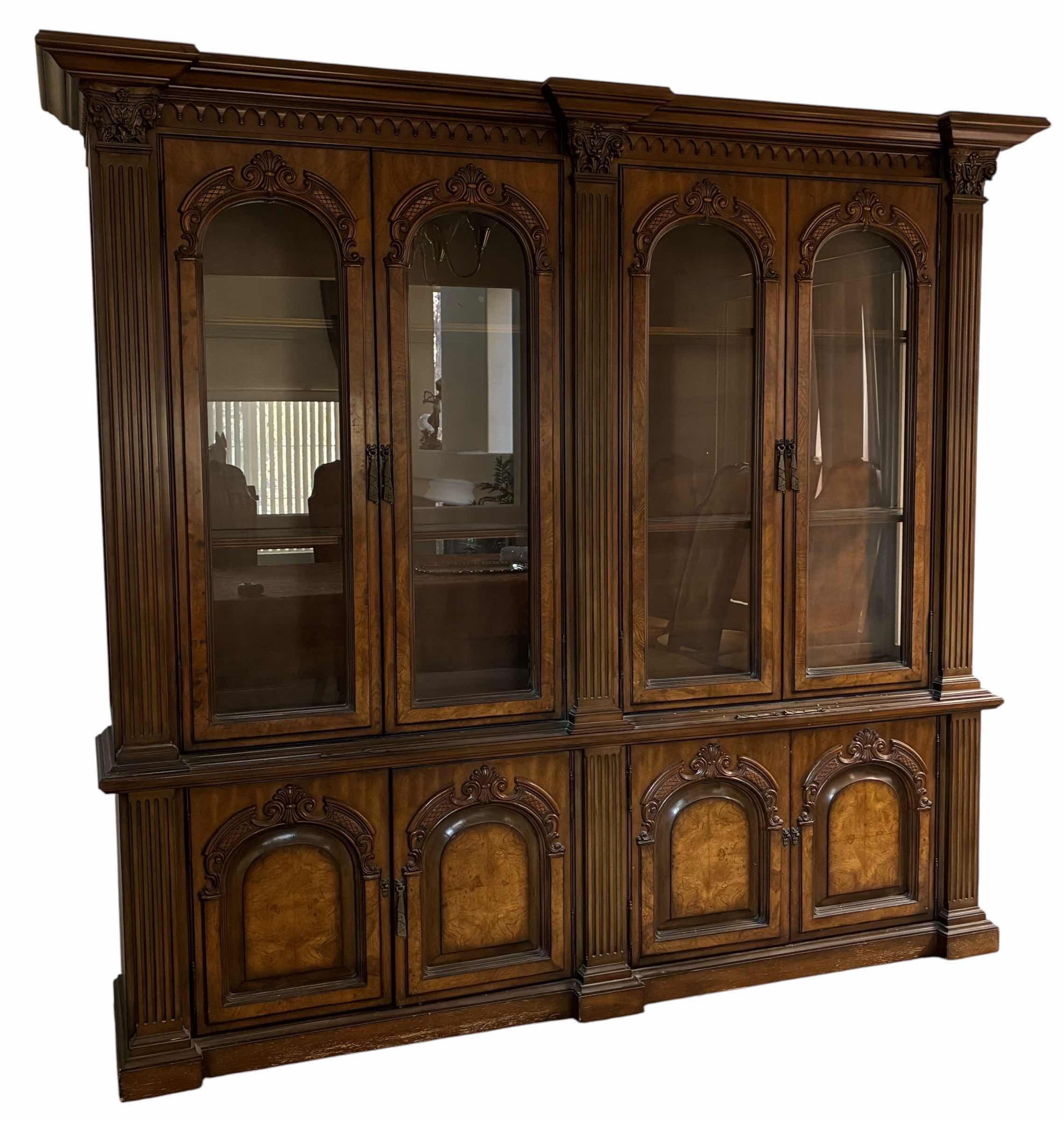 Photo 1 of MID-CENTURY WALNUT WOOD HUTCH CABINET 85“ X 17“ H82”