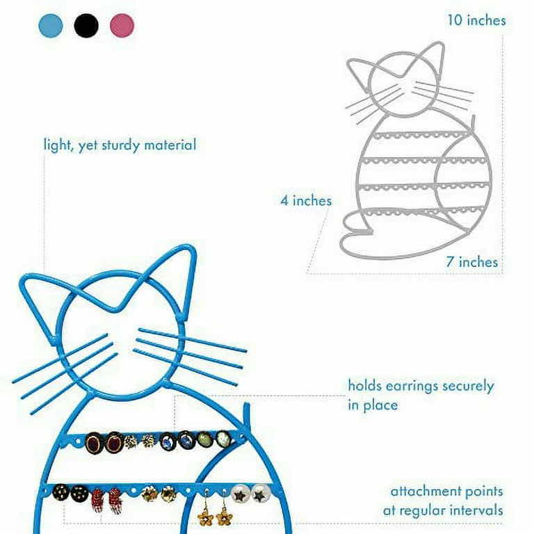 Photo 1 of CASE OF 16 ARAD CAT-SHAPED EARRING HOLDER, JEWELRY RACK, DISPLAY ORGANIZER FOR PIERCINGS (BLUE FINISH)