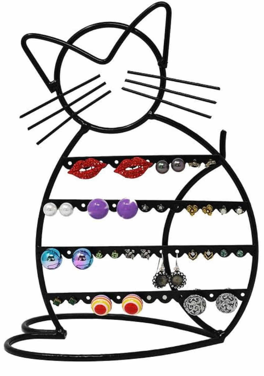 Photo 1 of CASE OF 16 ARAD CAT-SHAPED EARRING HOLDER, JEWELRY RACK, DISPLAY ORGANIZER FOR PIERCINGS (BLACK FINISH)