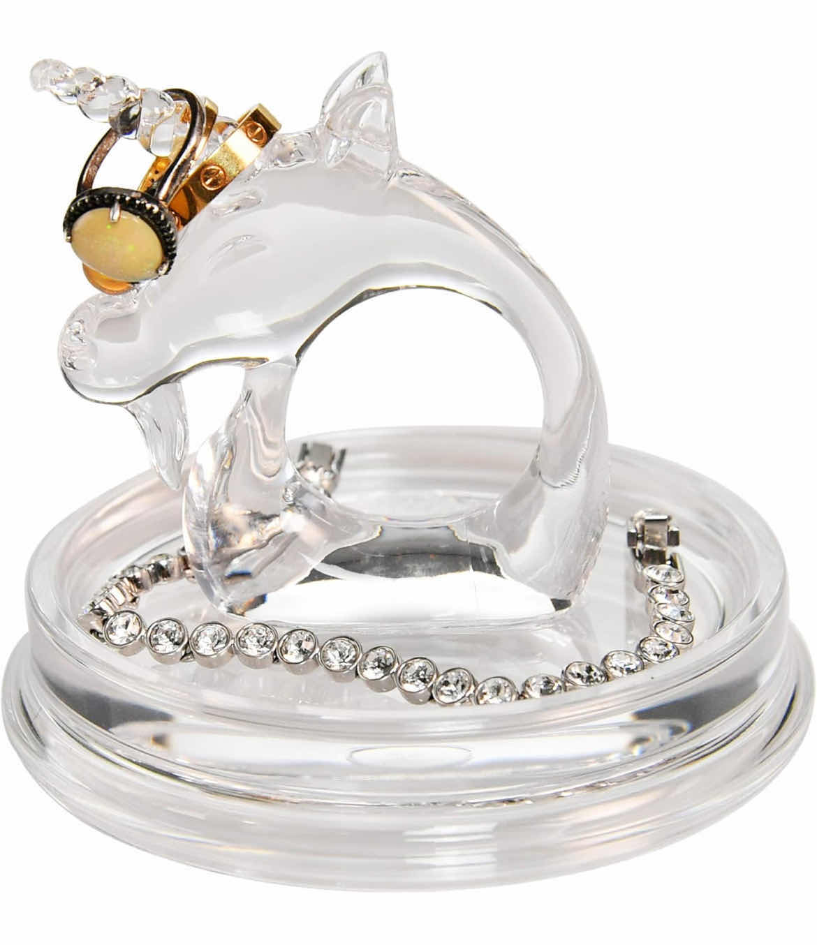 Photo 1 of CASE OF 48 ARAD UNICORN ACRYLIC RING HOLDER DISH JEWELRY TRAP TRINKET PLATTER