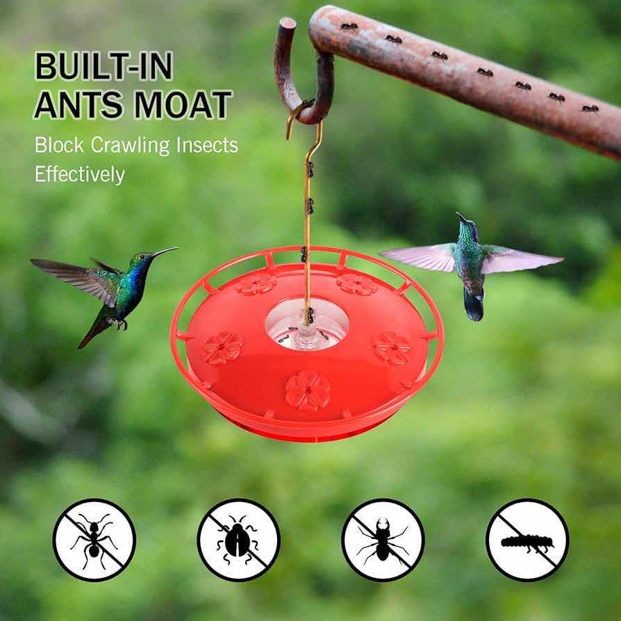 Photo 1 of CASE OF 20 HOME-X HUMMINGBIRD FEEDERS FOR OUTDOOR HANGING BIRD FEEDER WITH 4 FEEDING PORTS HEAVY-DUTY PLASTIC HUMMINGBIRD FEEDER WITH ALLOY STEEL HANGING ROD